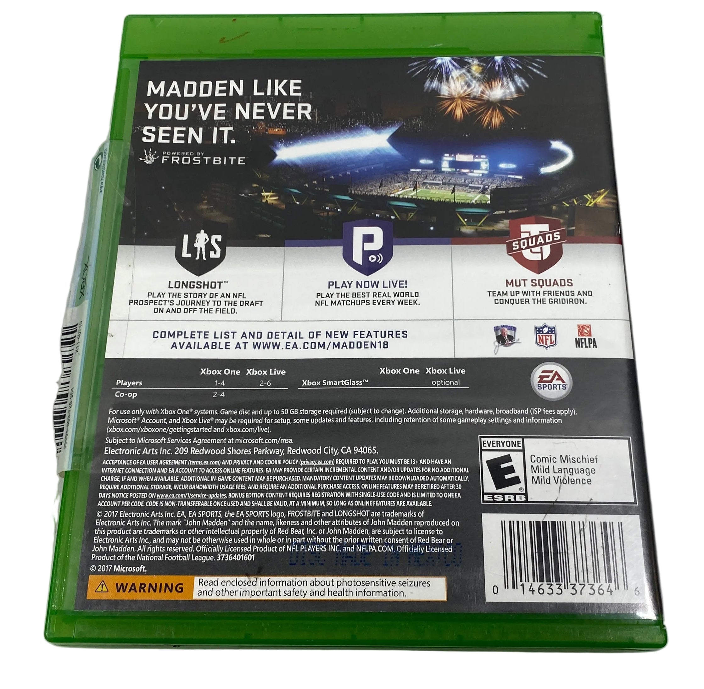 EA Sports Madden NFL 18 For Xbox One