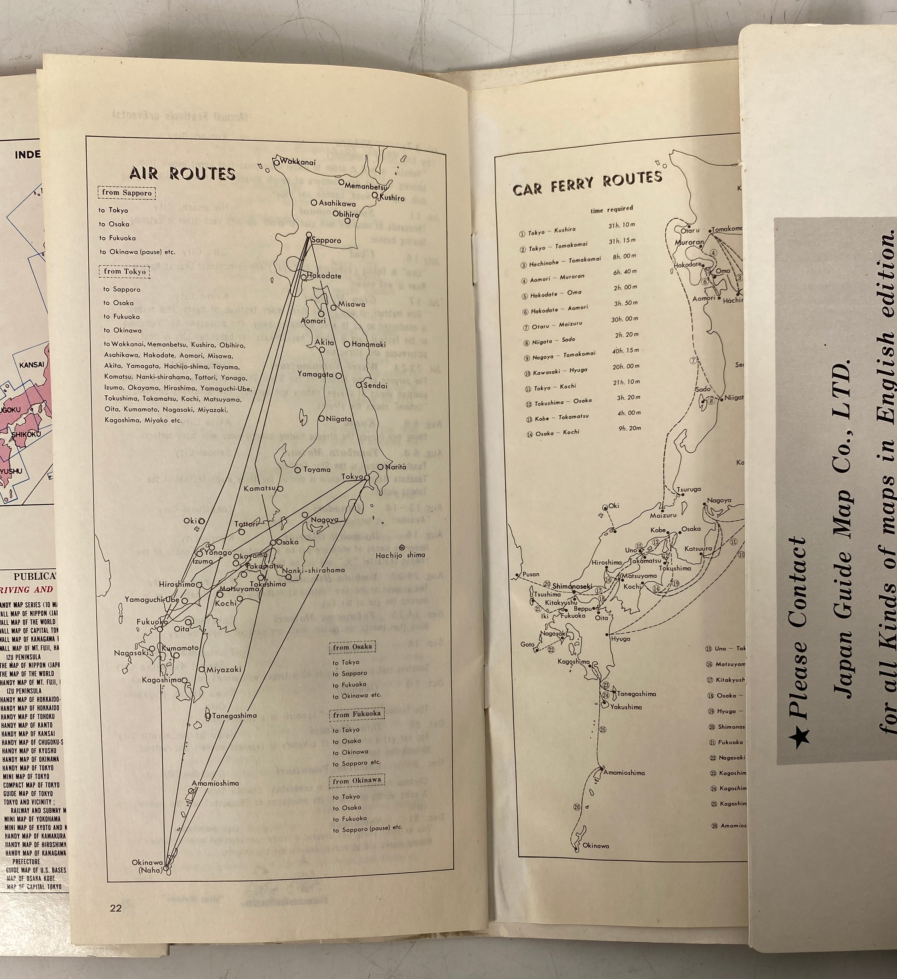 J.G.M. The Map of Nippon Full Sized Map with Index Japan Guide Map Co