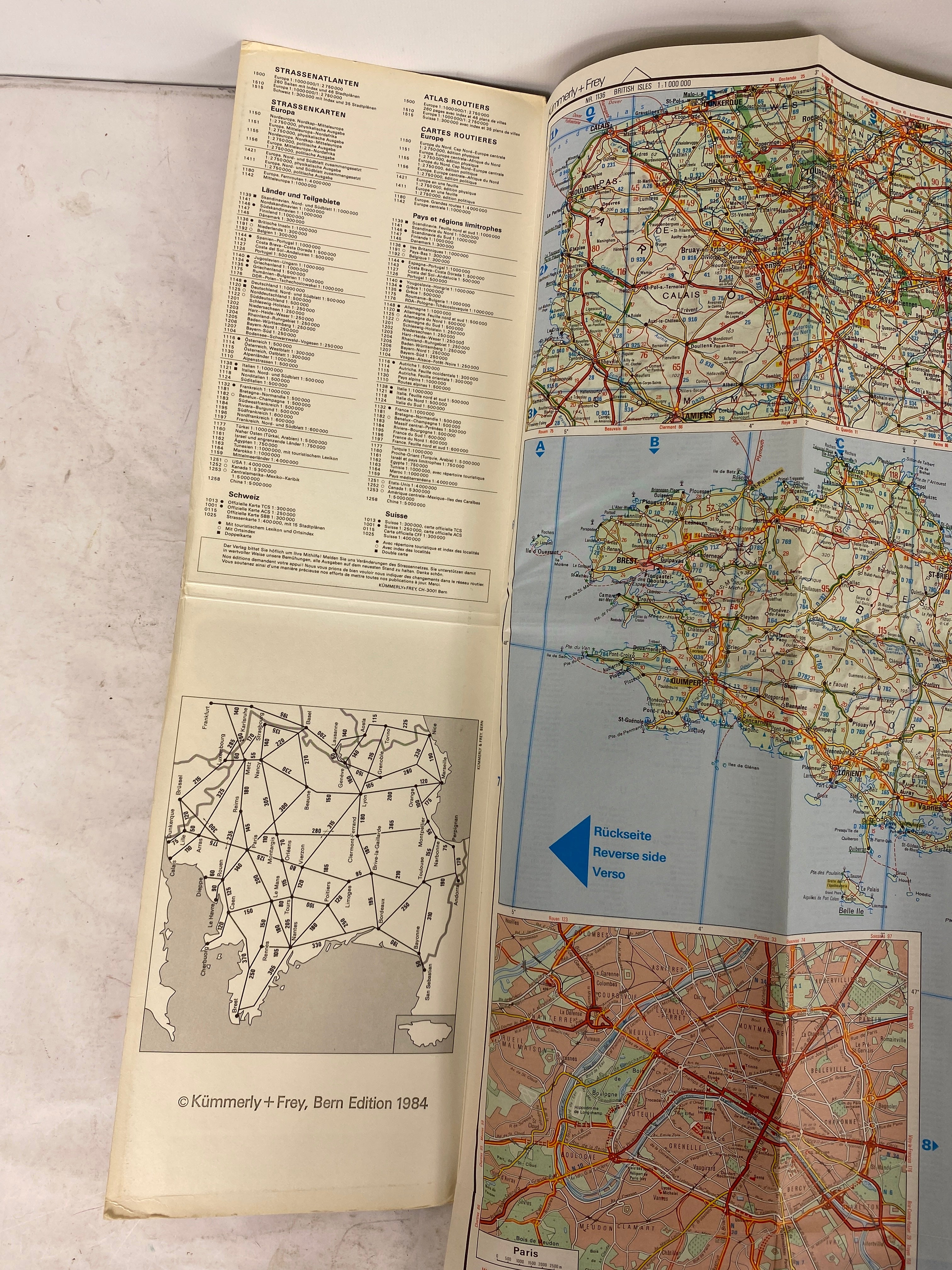 2 Maps: Nat Geo Historical France (1989)/Kummerly & Fey Frankreich Map (c1972)