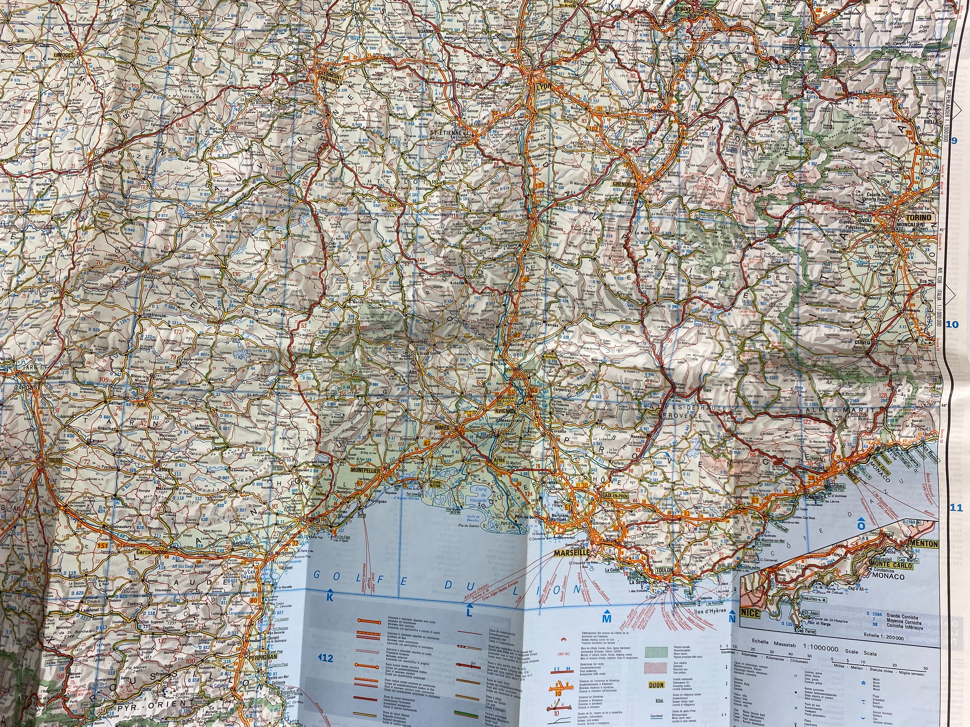 2 Maps: Nat Geo Historical France (1989)/Kummerly & Fey Frankreich Map (c1972)