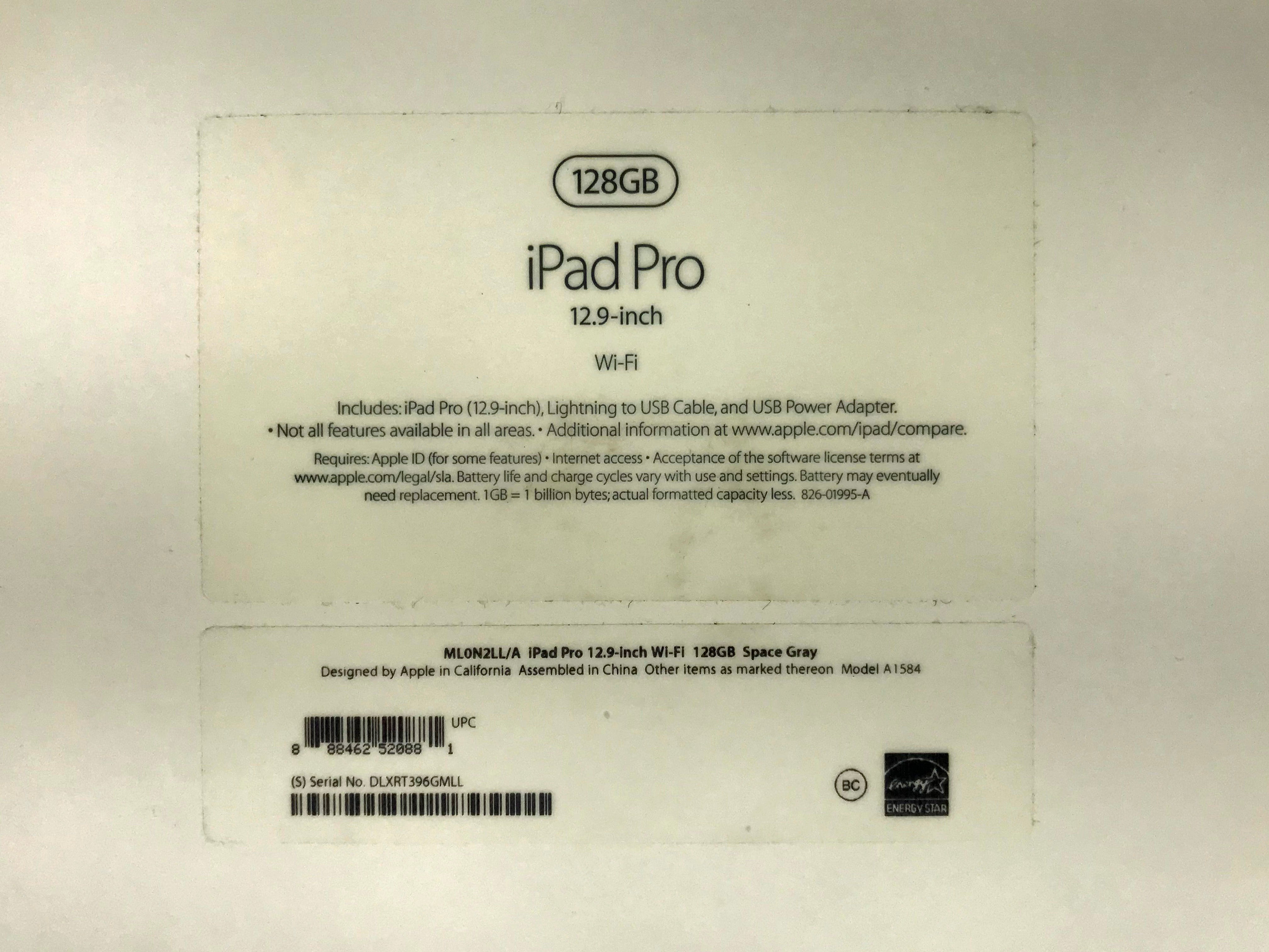 Apple iPad Pro 128GB 12.9" WiFi A1584
