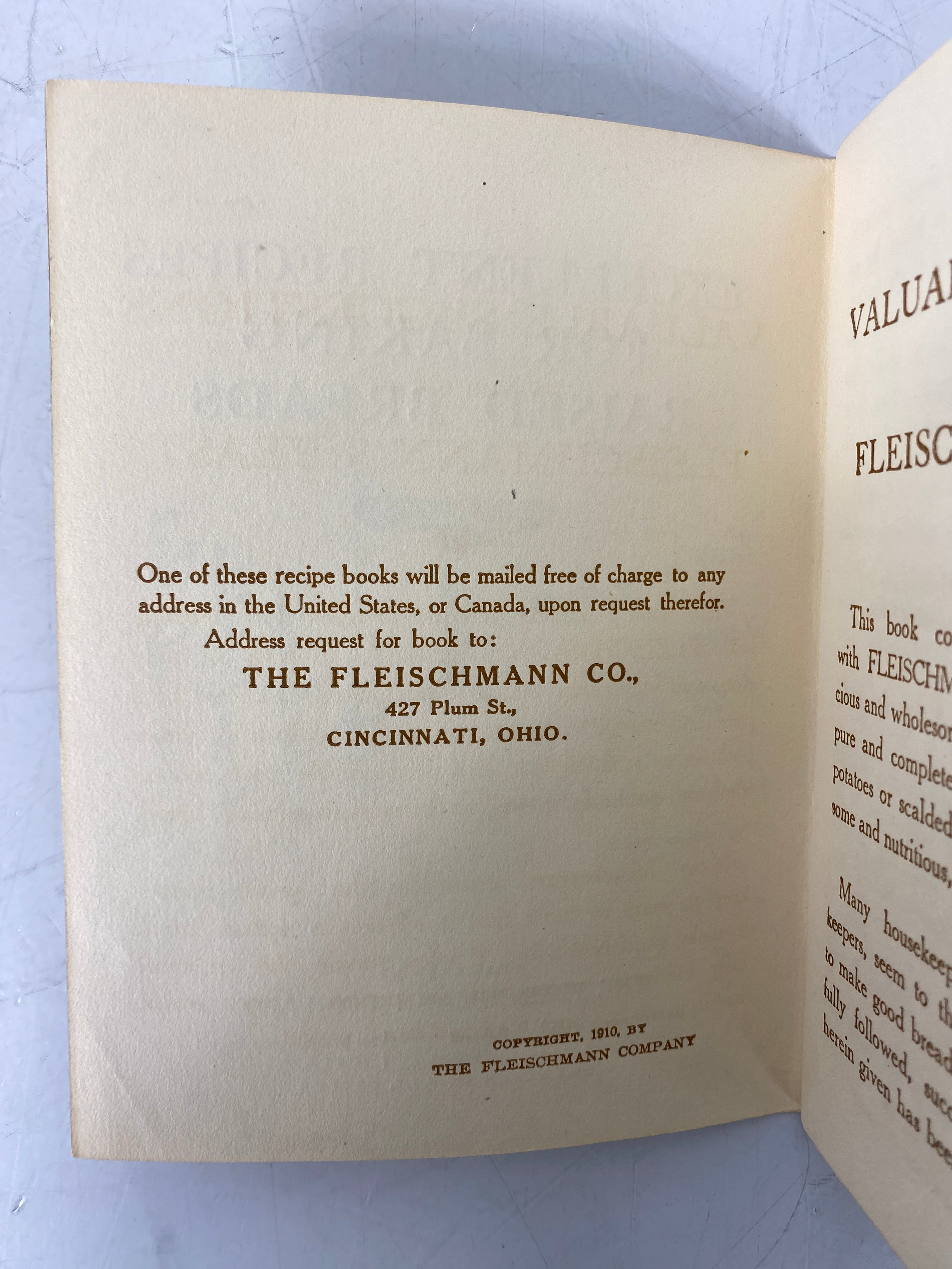 3 Antique Fleischmann's Yeast Recipe Booklets 1910-1922 SC