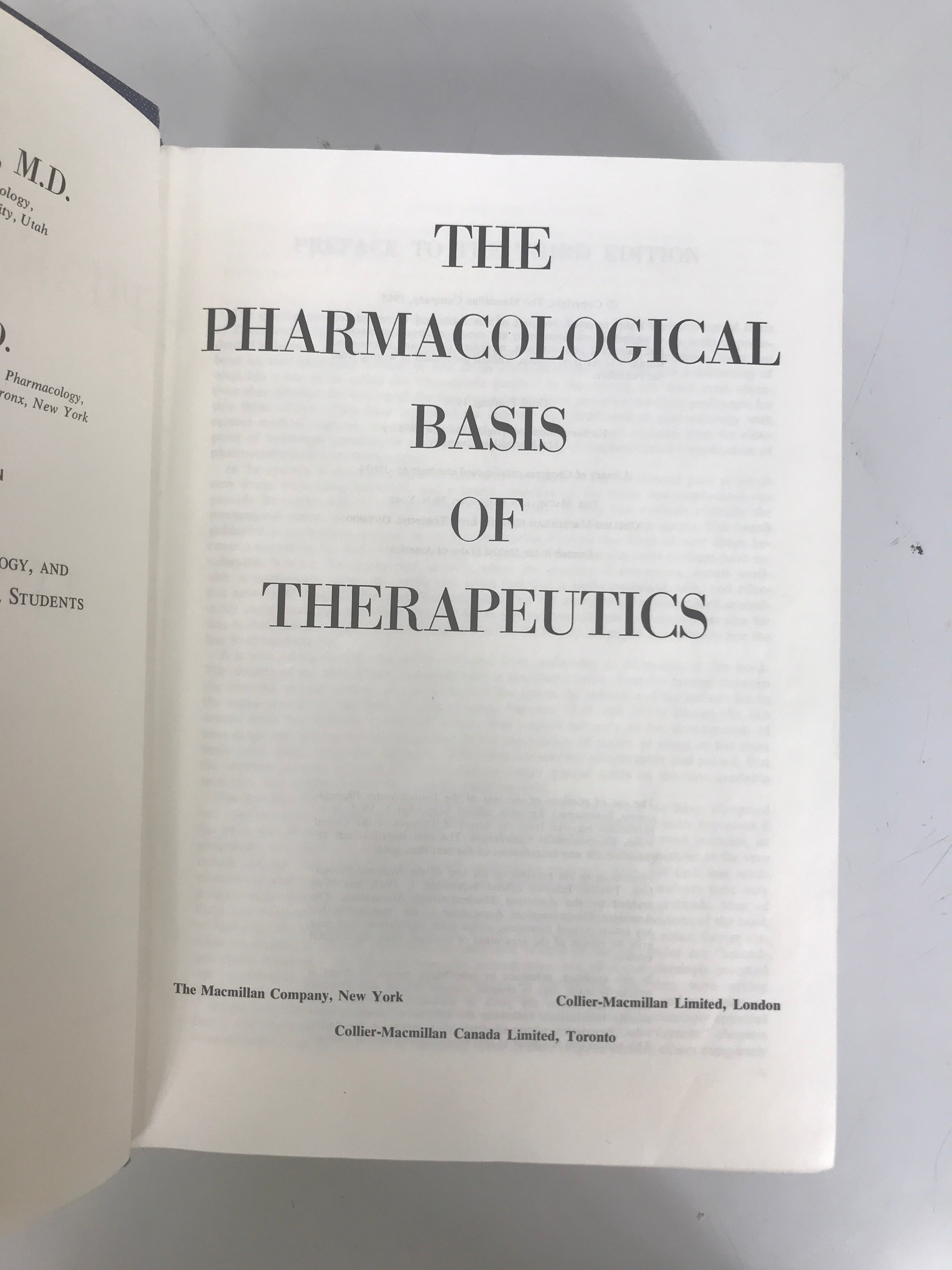 The Pharmacological Basis of Therapeutics Goodman/Gilman 1966 HC