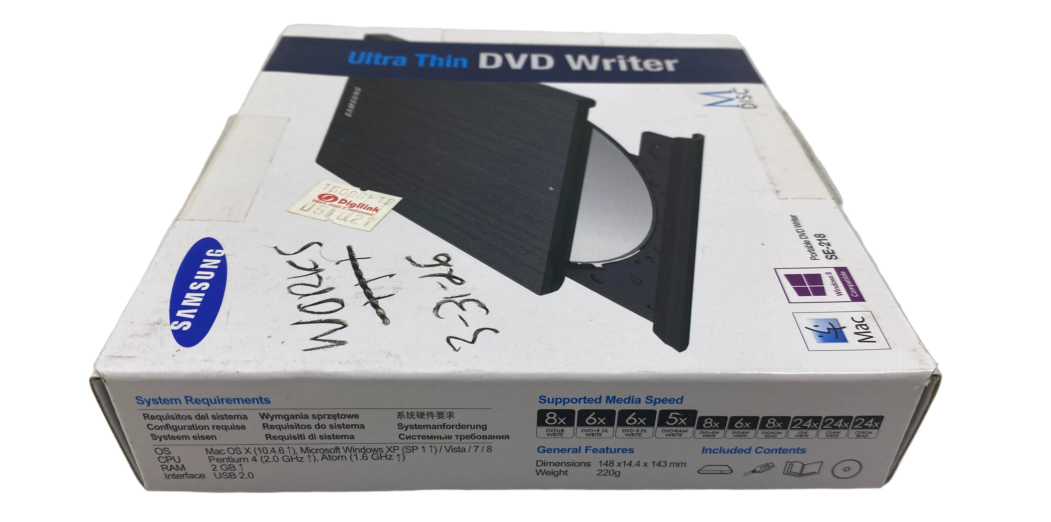SAMSUNG TSST SE-218GN/RSBD Ultra-Slim Optical 8X DVD Rewriter Drive