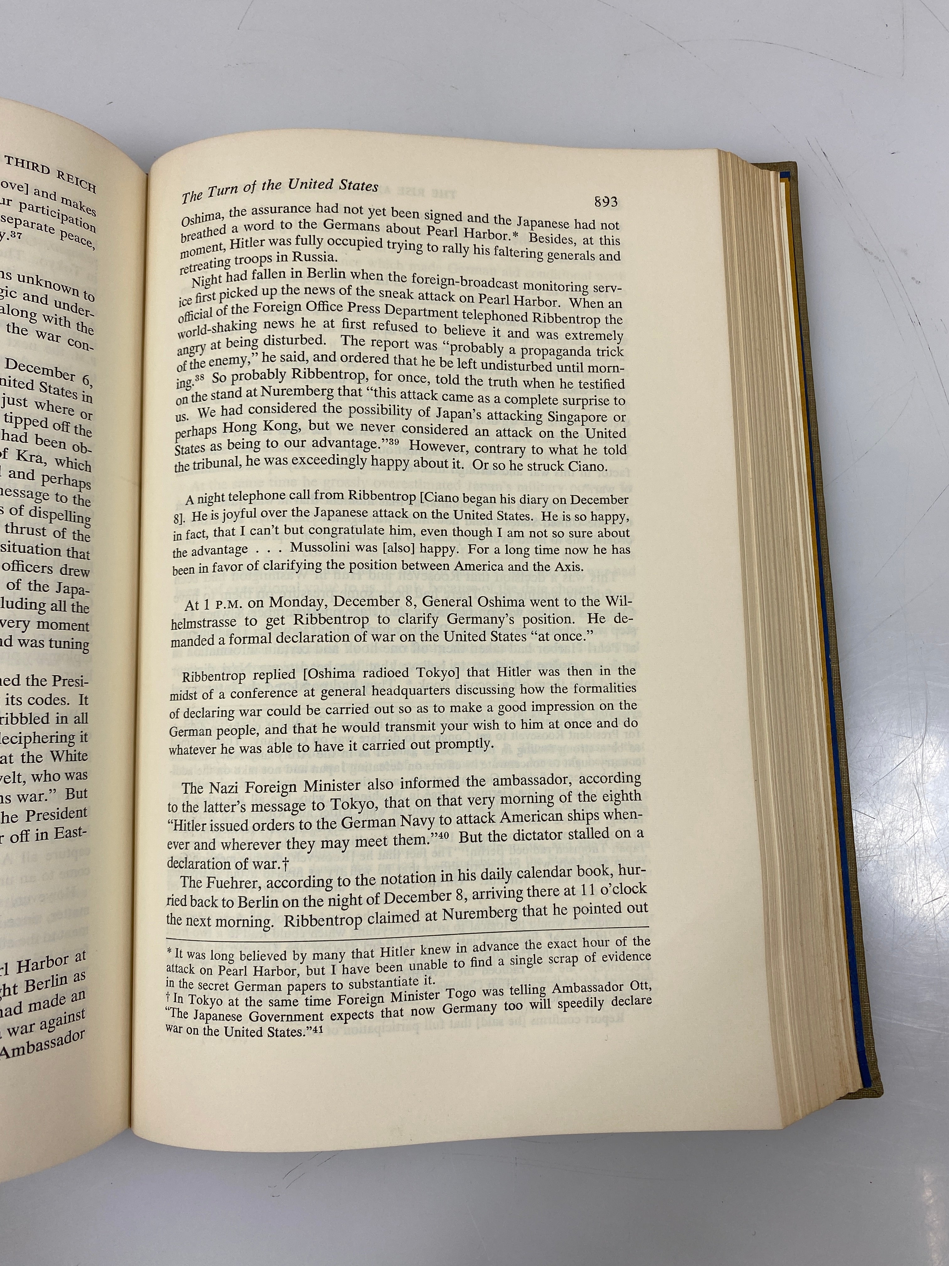 The Rise and Fall of the Third Reich by Shirer 1960 HC