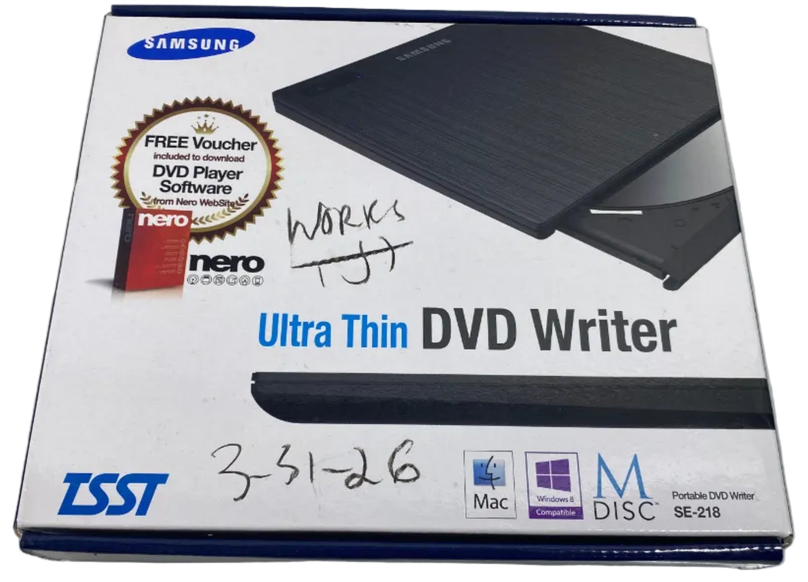 SAMSUNG TSST SE-218GP/RSBD Ultra-Slim Optical 8X DVD Rewriter Drive