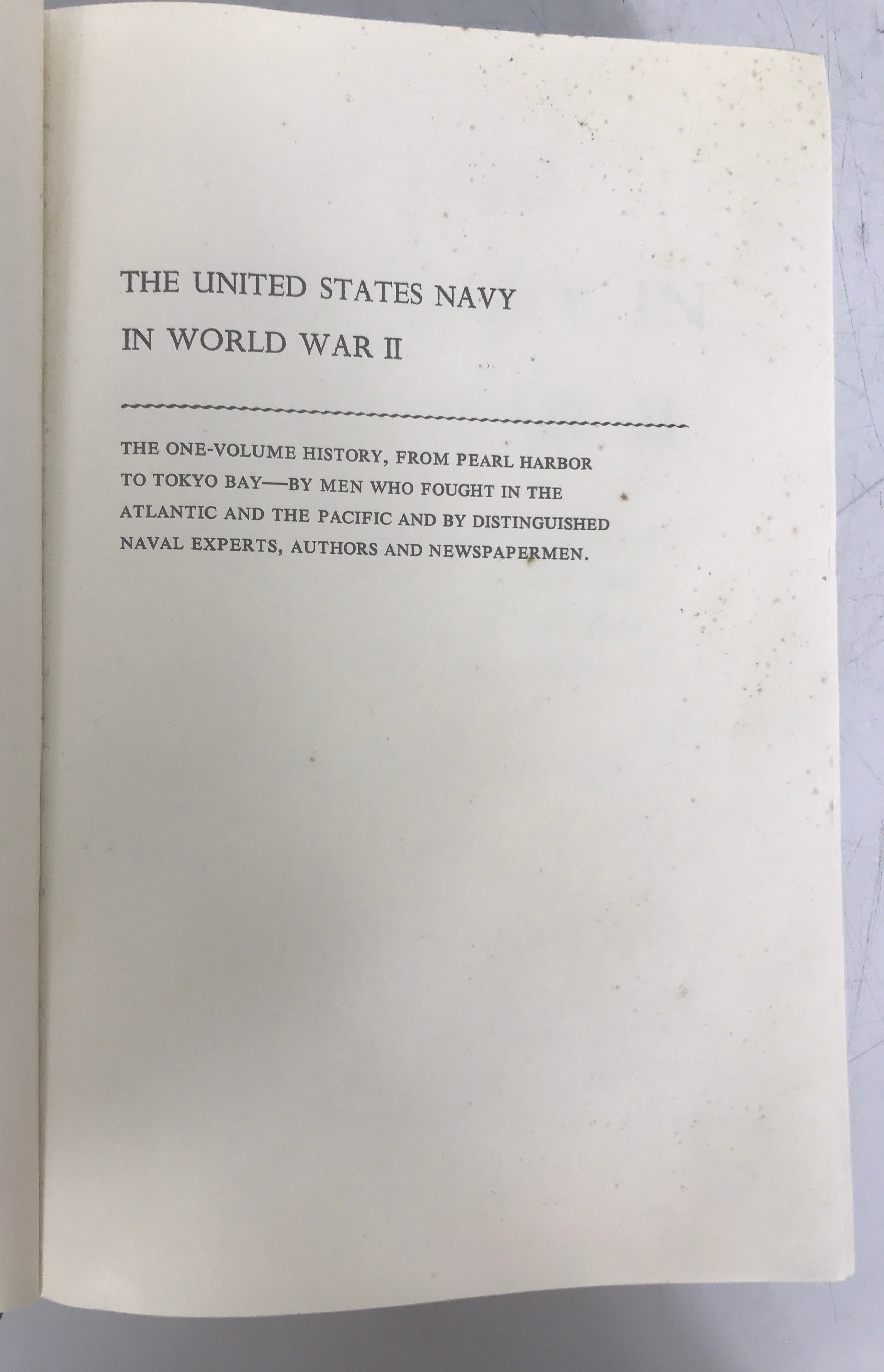 The United States Navy in WWII S.E. Smith 1966 HC DJ