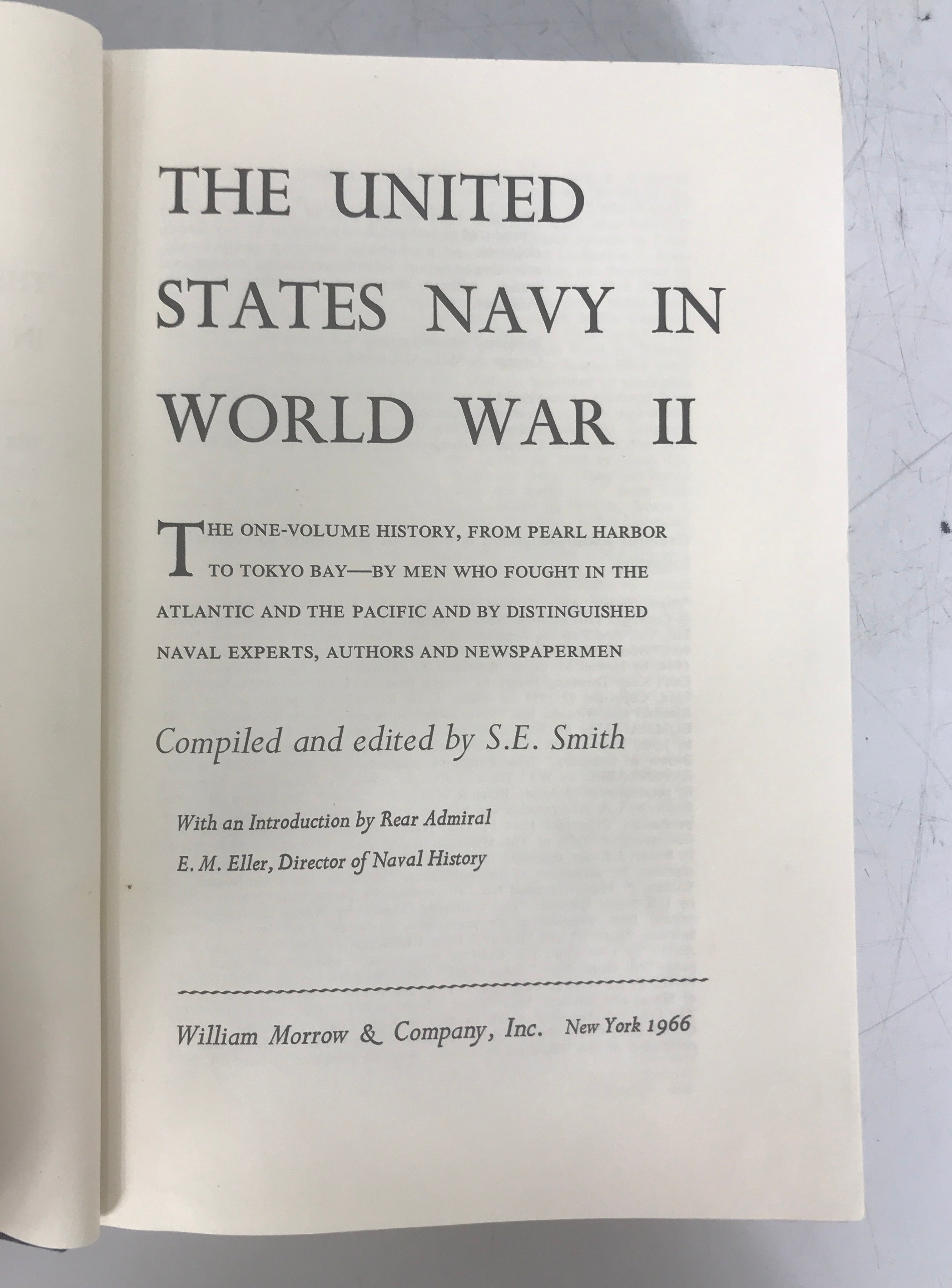 The United States Navy in WWII S.E. Smith 1966 HC DJ