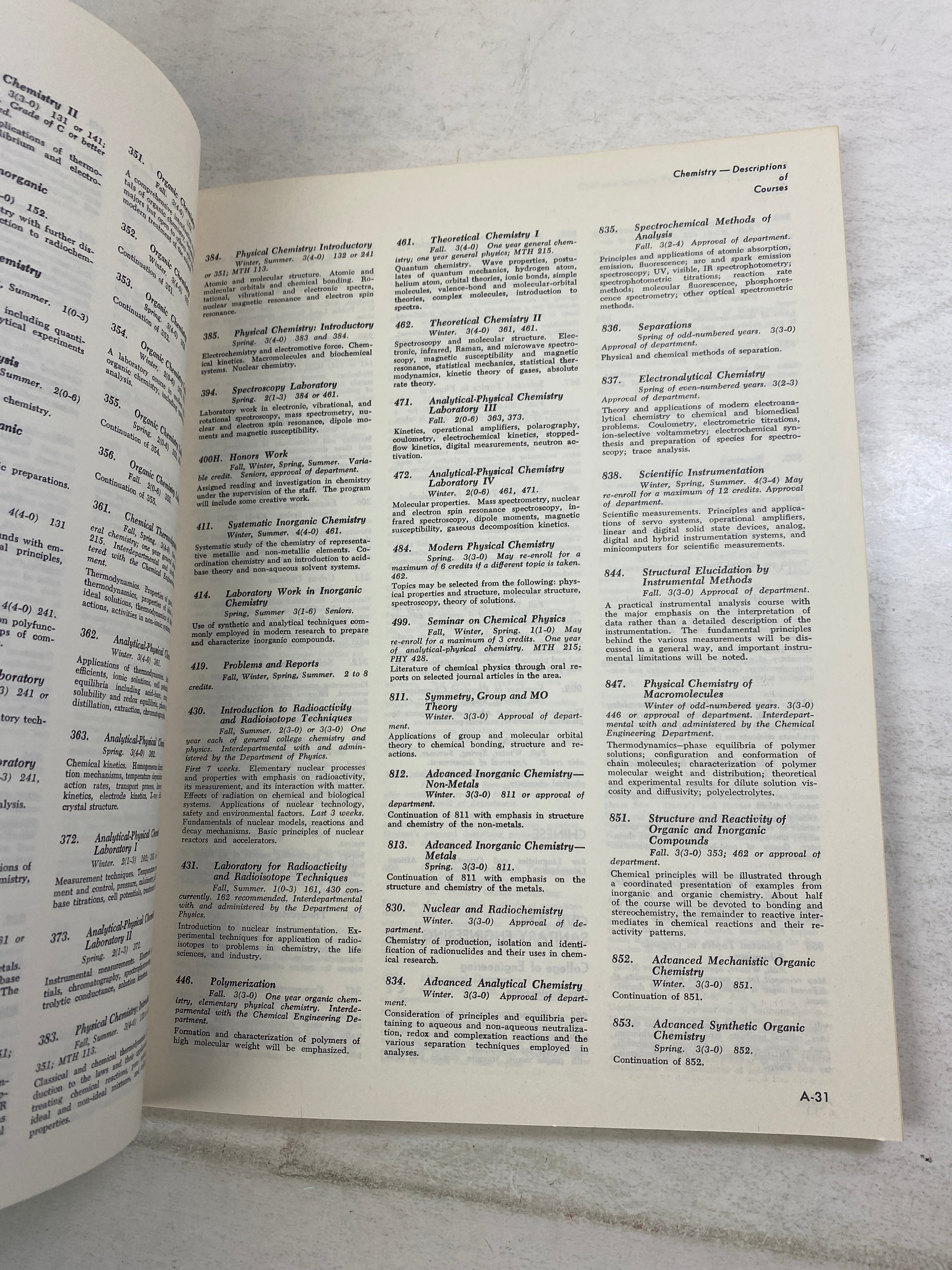 MSU Michigan State Course Descriptions 1975 SC
