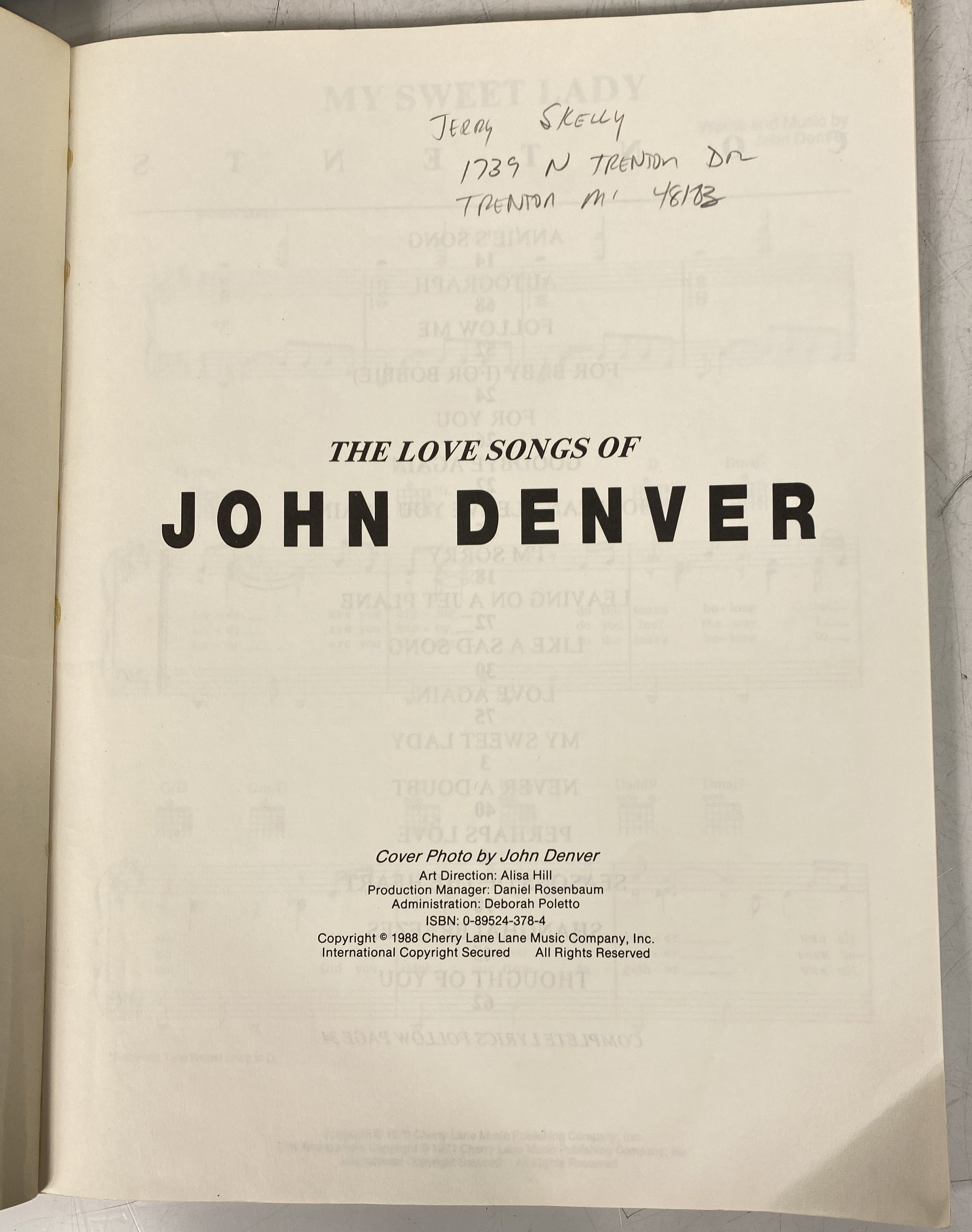 Lot of 5 Vintage SC John Denver Songbooks