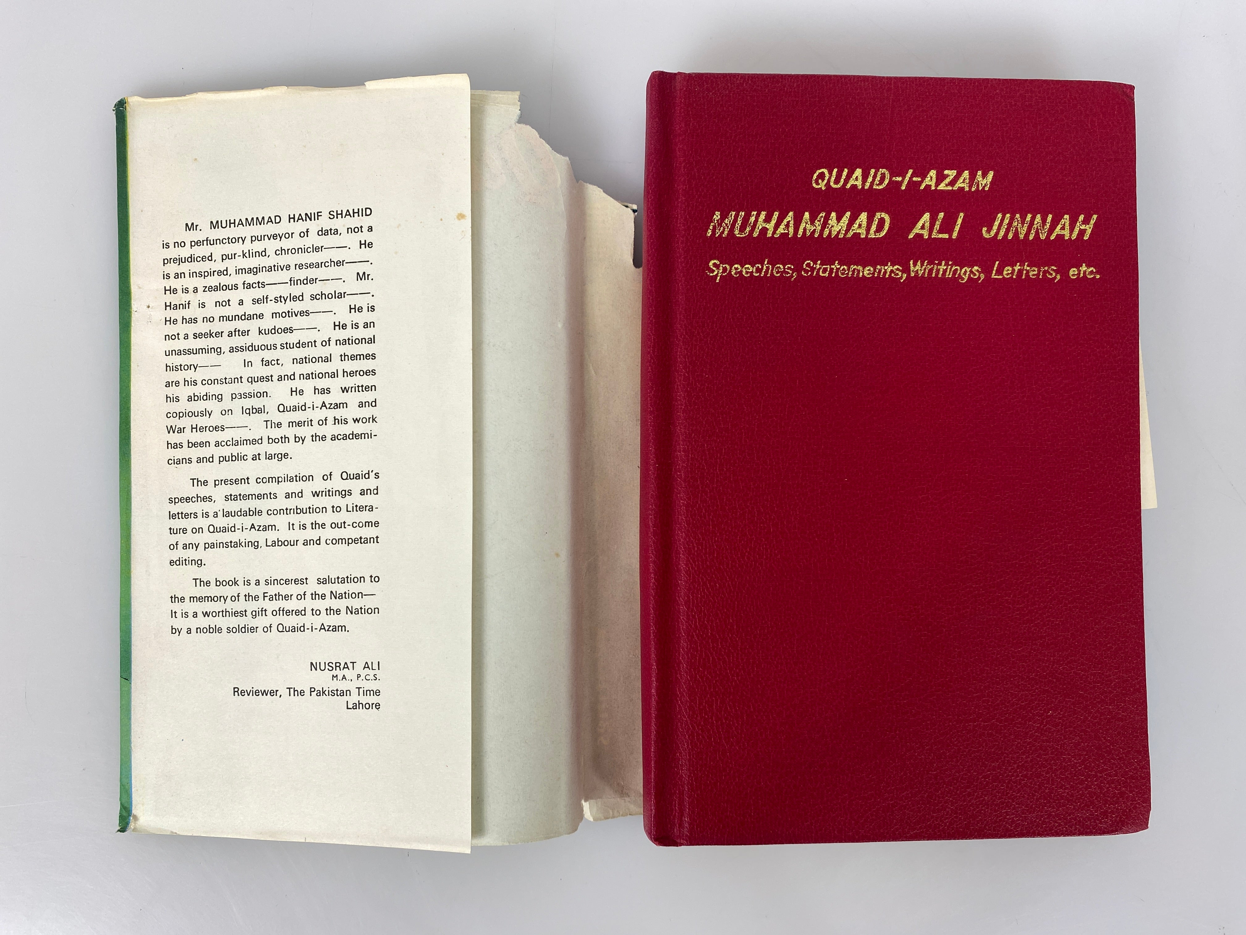 Quaid-I-Azam Muhammad Ali Jinnah Speeches/Statements/Writings 1976 1st Ed HC