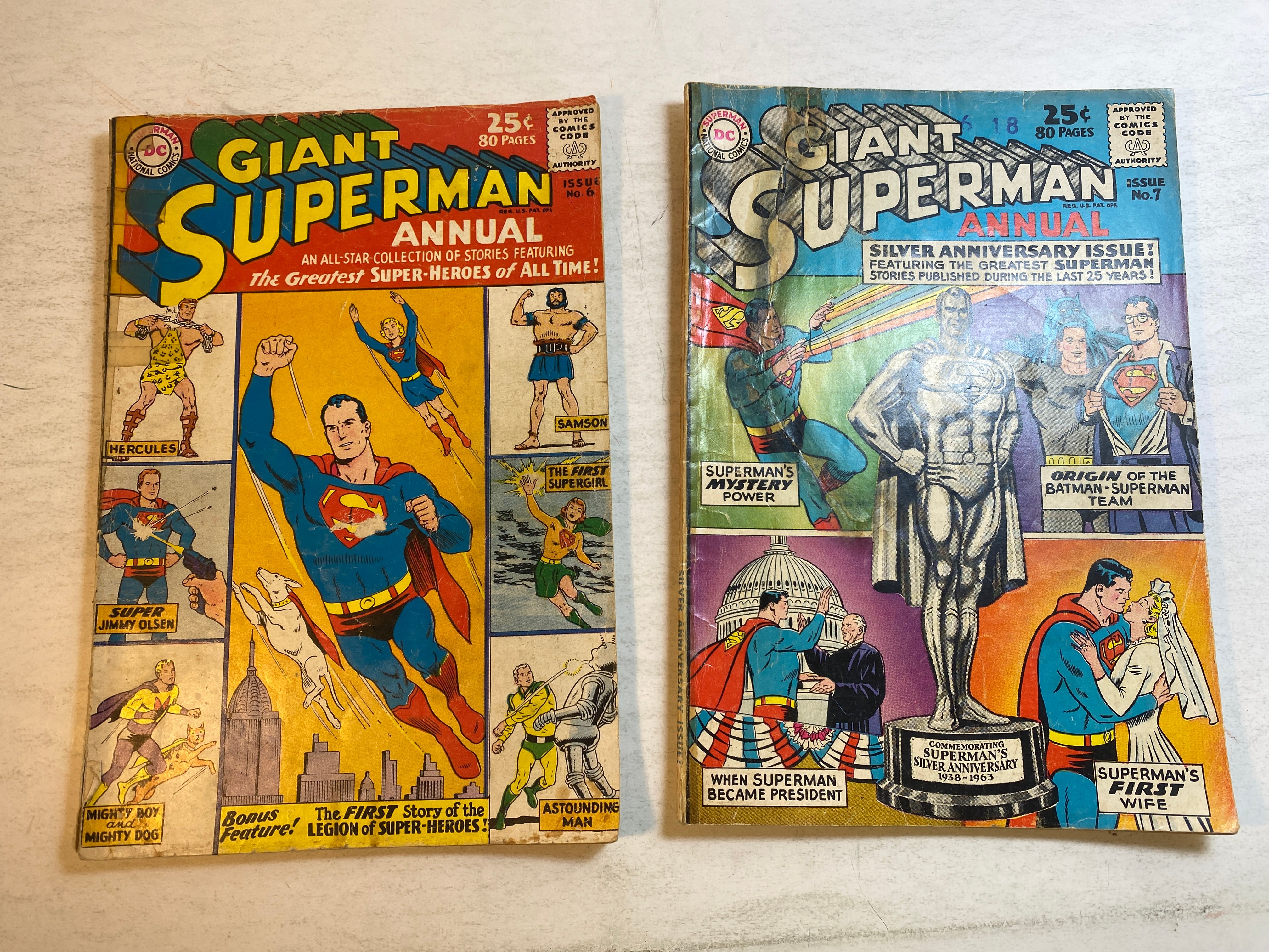 Lot of 2 Giant Superman DC Comics 1962-1963