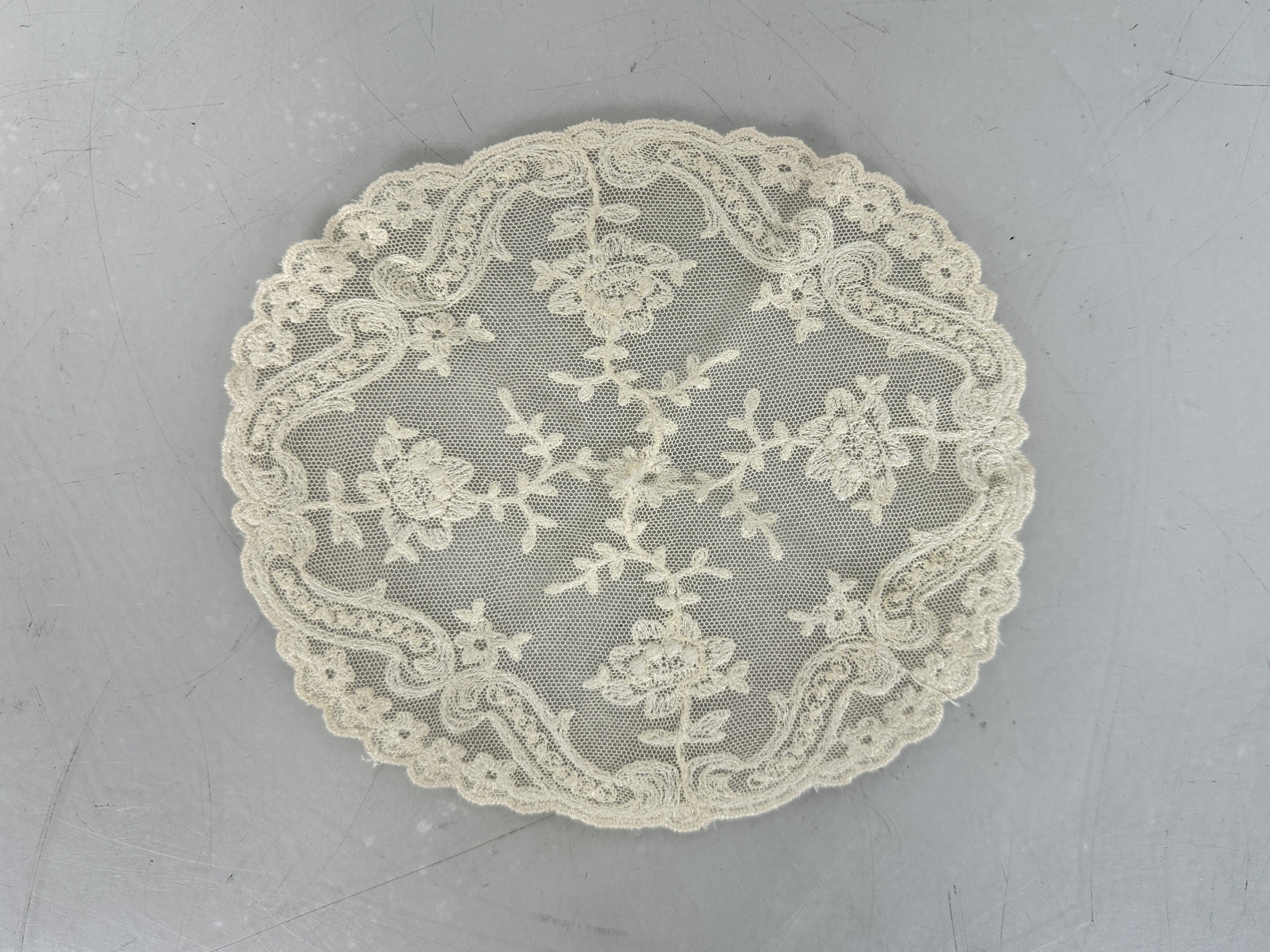 Antique 8x7 White Lace Doily