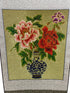 Floral Fabric Embroidered Scroll Artwork