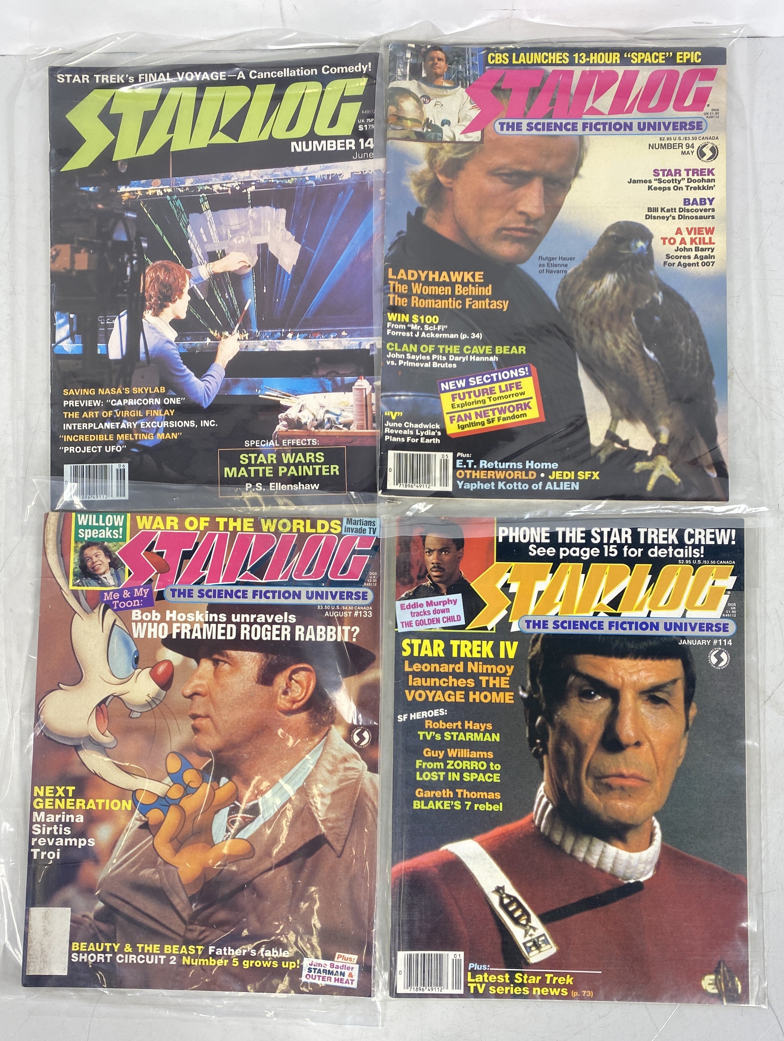 Lot of 4 Starlog Science Fiction magazines 1978, 1985, 1987, 1988