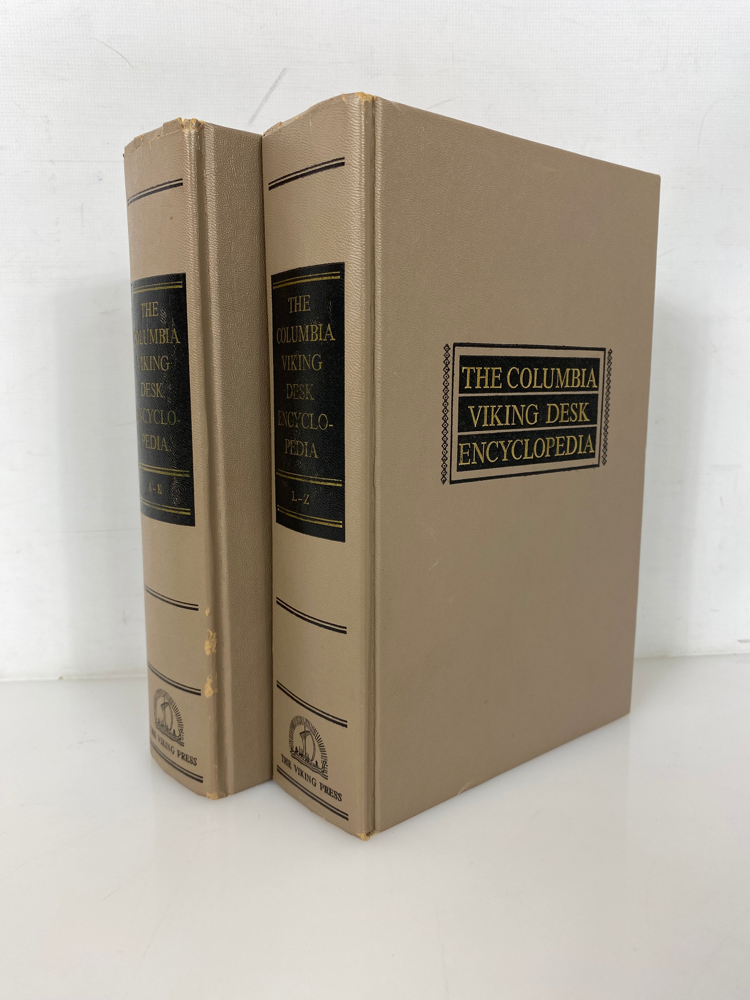 2 Volume Set The Columbia Viking Desk Encyclopedia 1953 Vintage HC