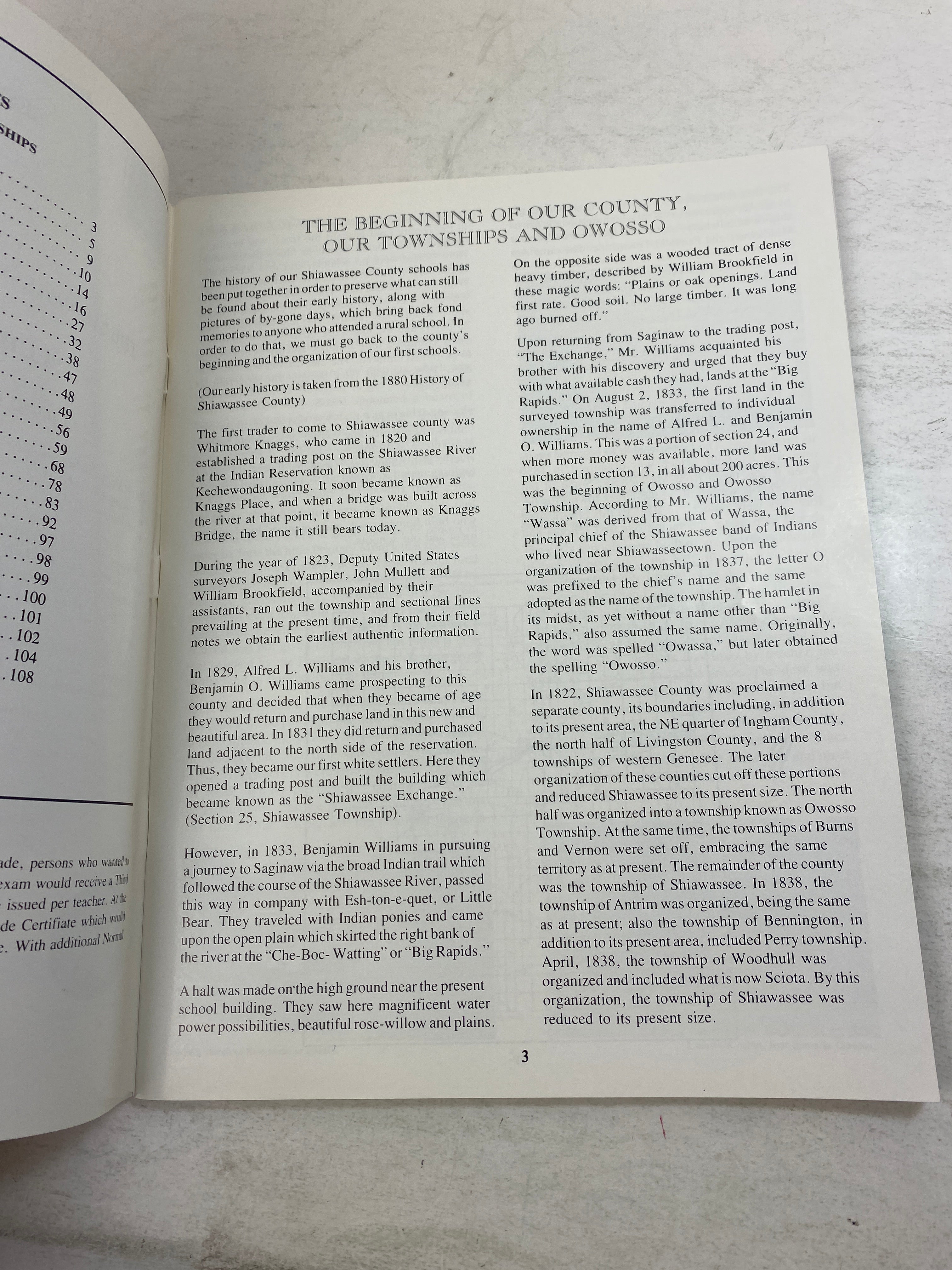 Echoes of Yesteryear Shiawassee County Schools 1837-1987