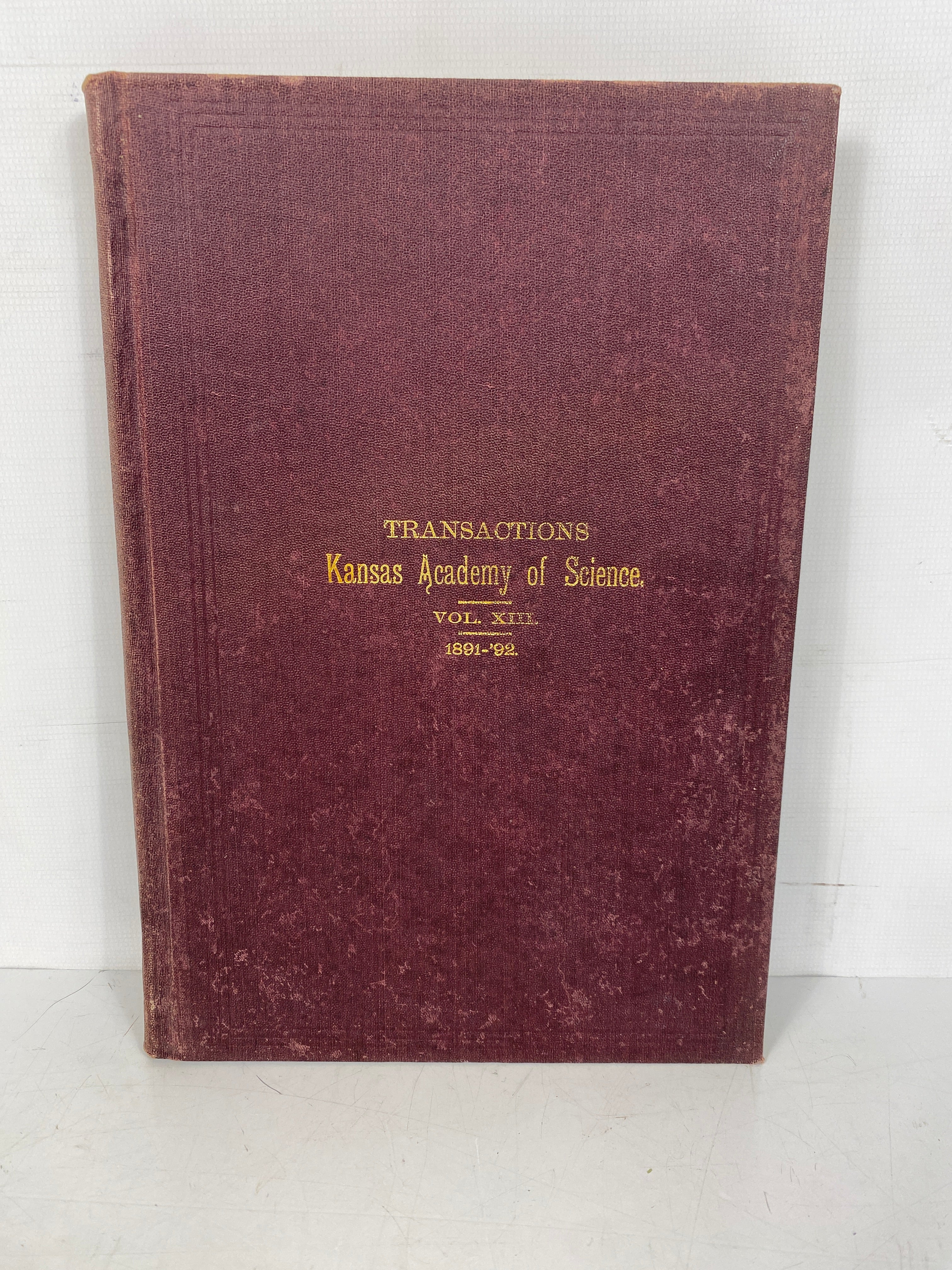 Transactions Kansas Academy of Science XIII 1893 Antique HC