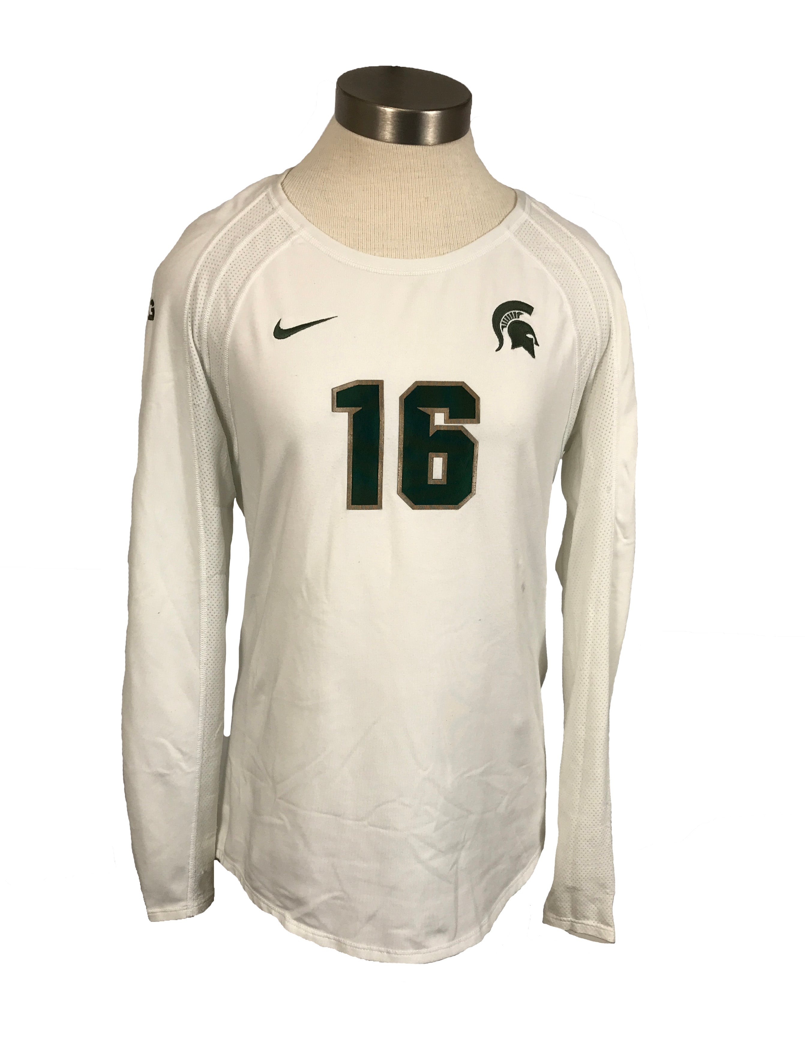 Nike MSU White Long Sleeve Volleyball 