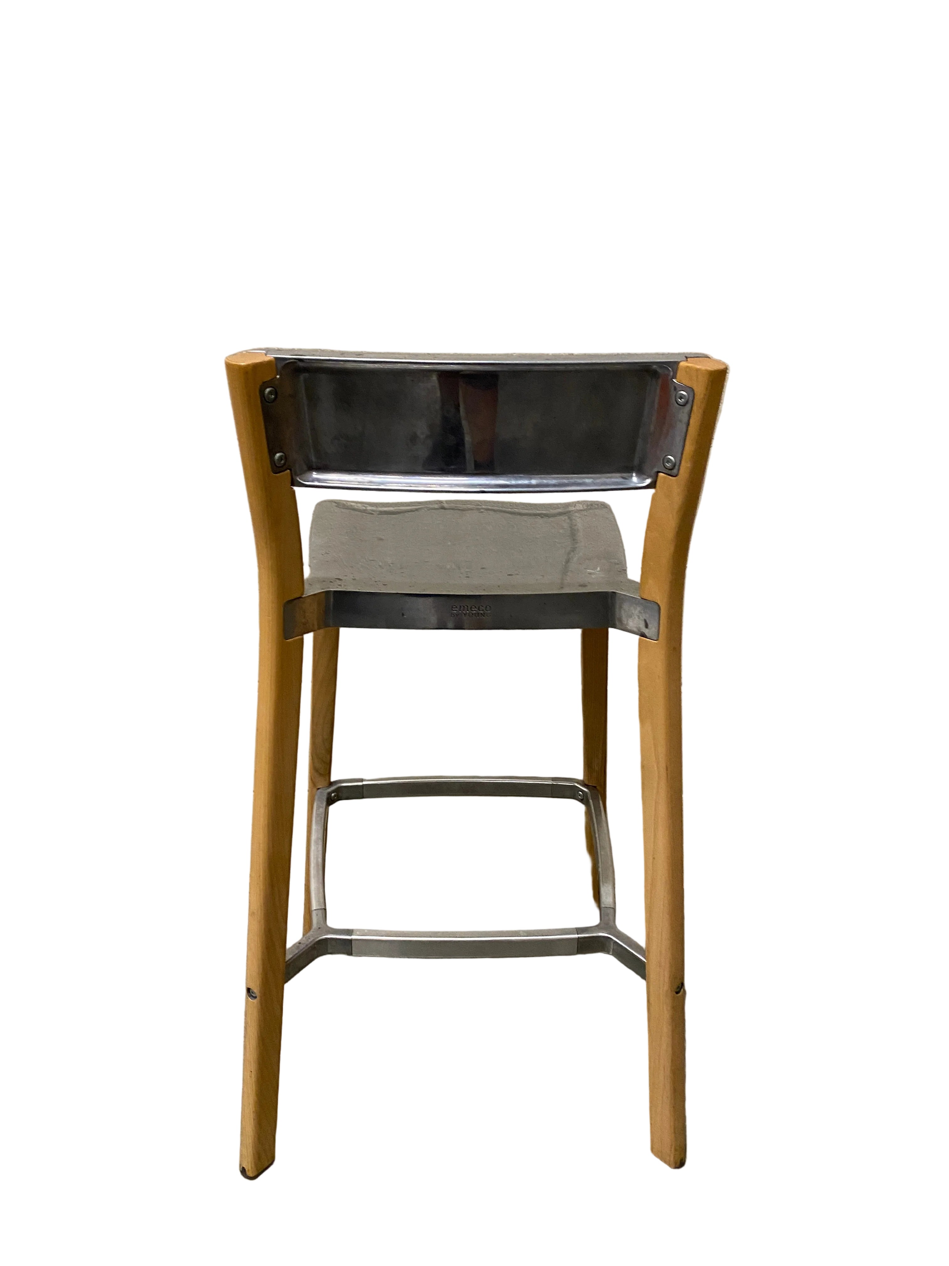 Emeco Lancaster Metal & Wooden Stool