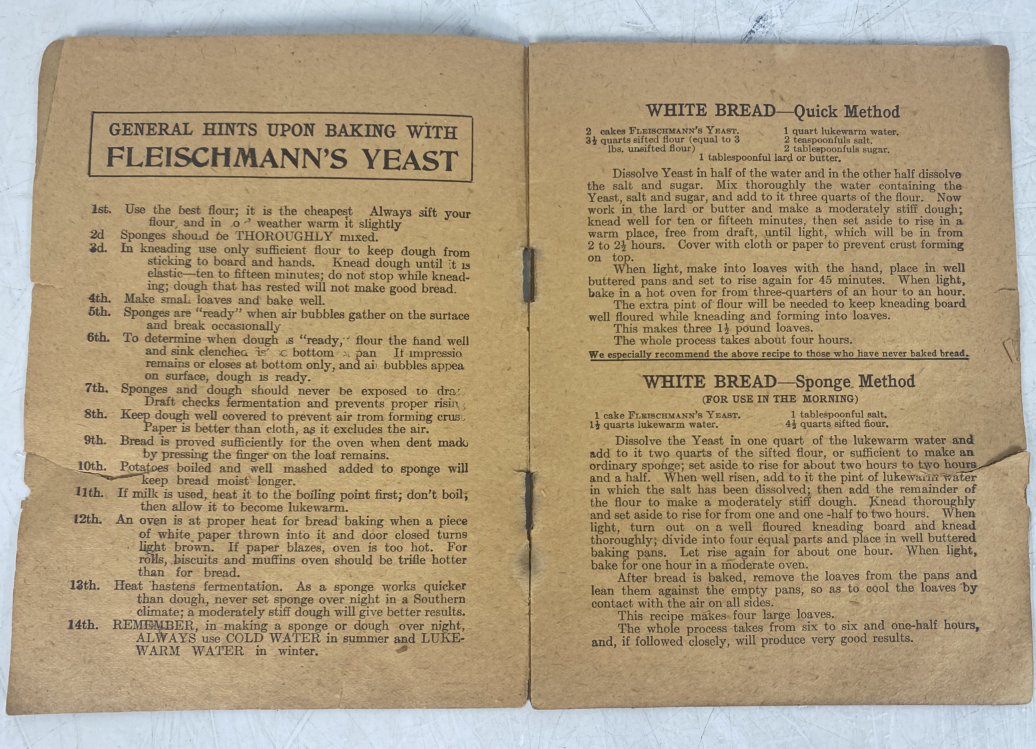 Fleischmann's Booklet 1905 Cookbook