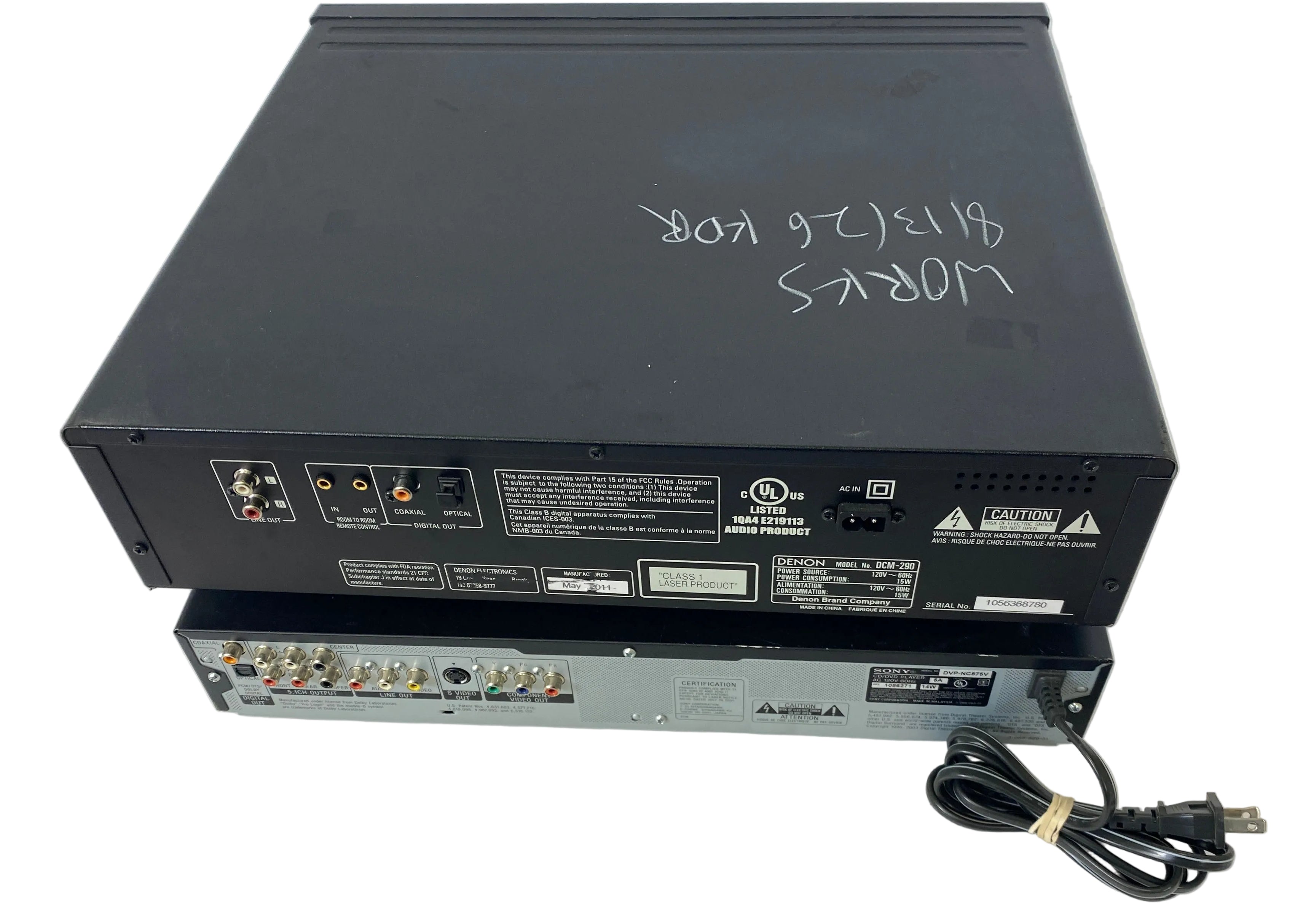 Denon DCM-290 5-Disc CD Auto Changer/Sony DVD/CD Player DVP-NC875B