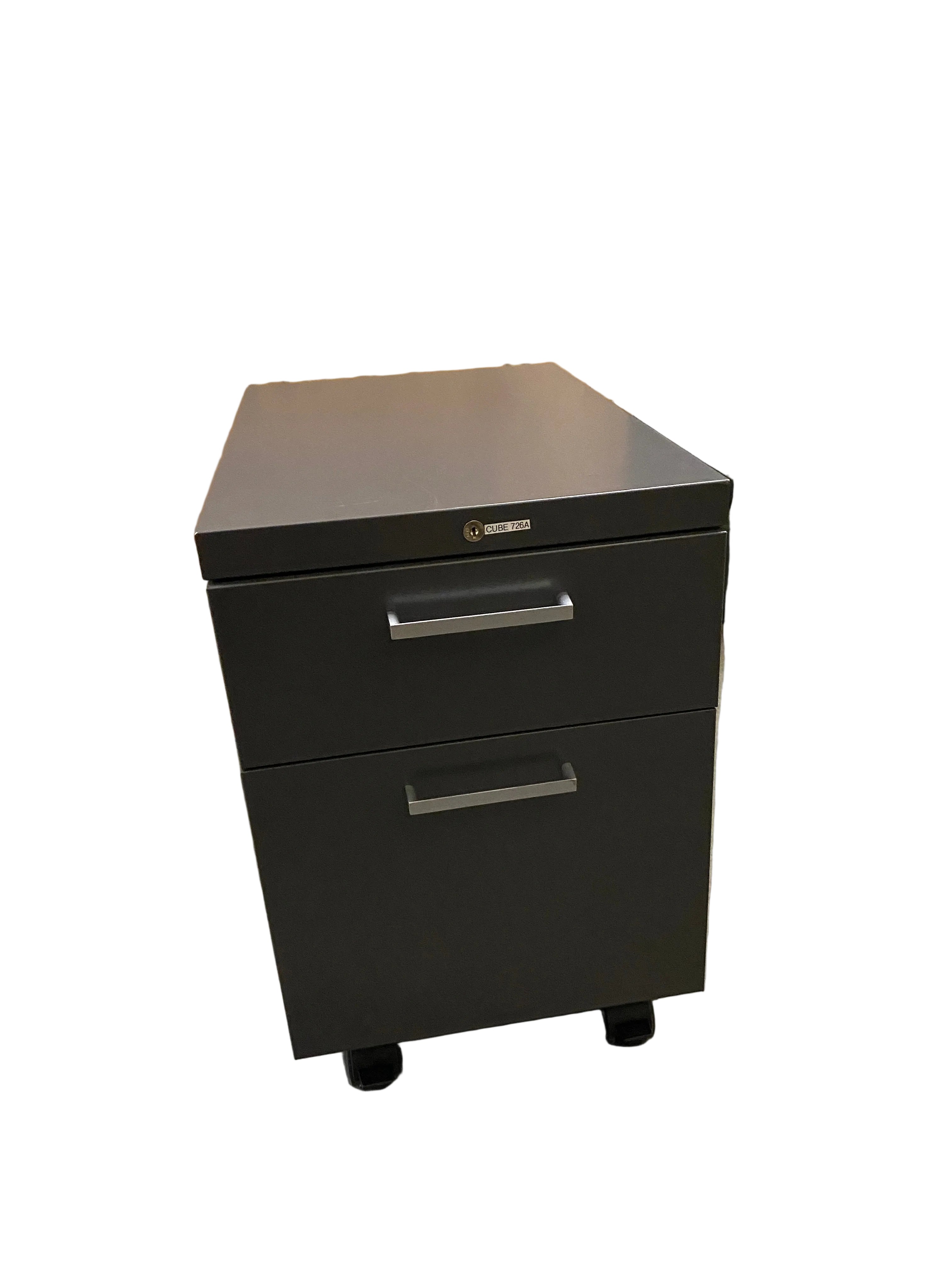 Steel 2-Drawer Mobile File Cabinet with Lock