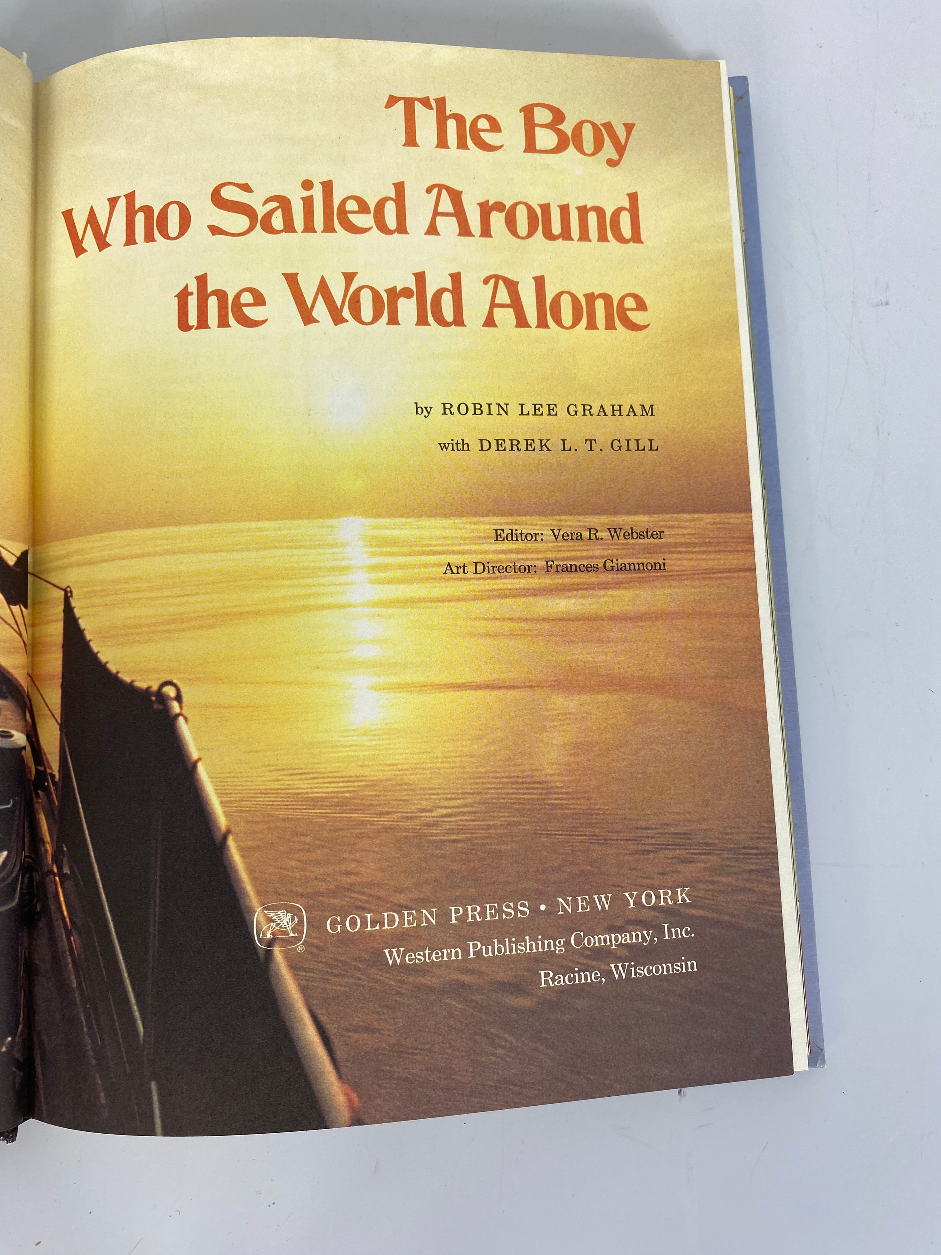 The Boy Who Sailed Around the World Alone (1973) A Vintage Golden Book HC Robin Lee Graham