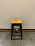Wooden Stool Witch Black Metal Frame