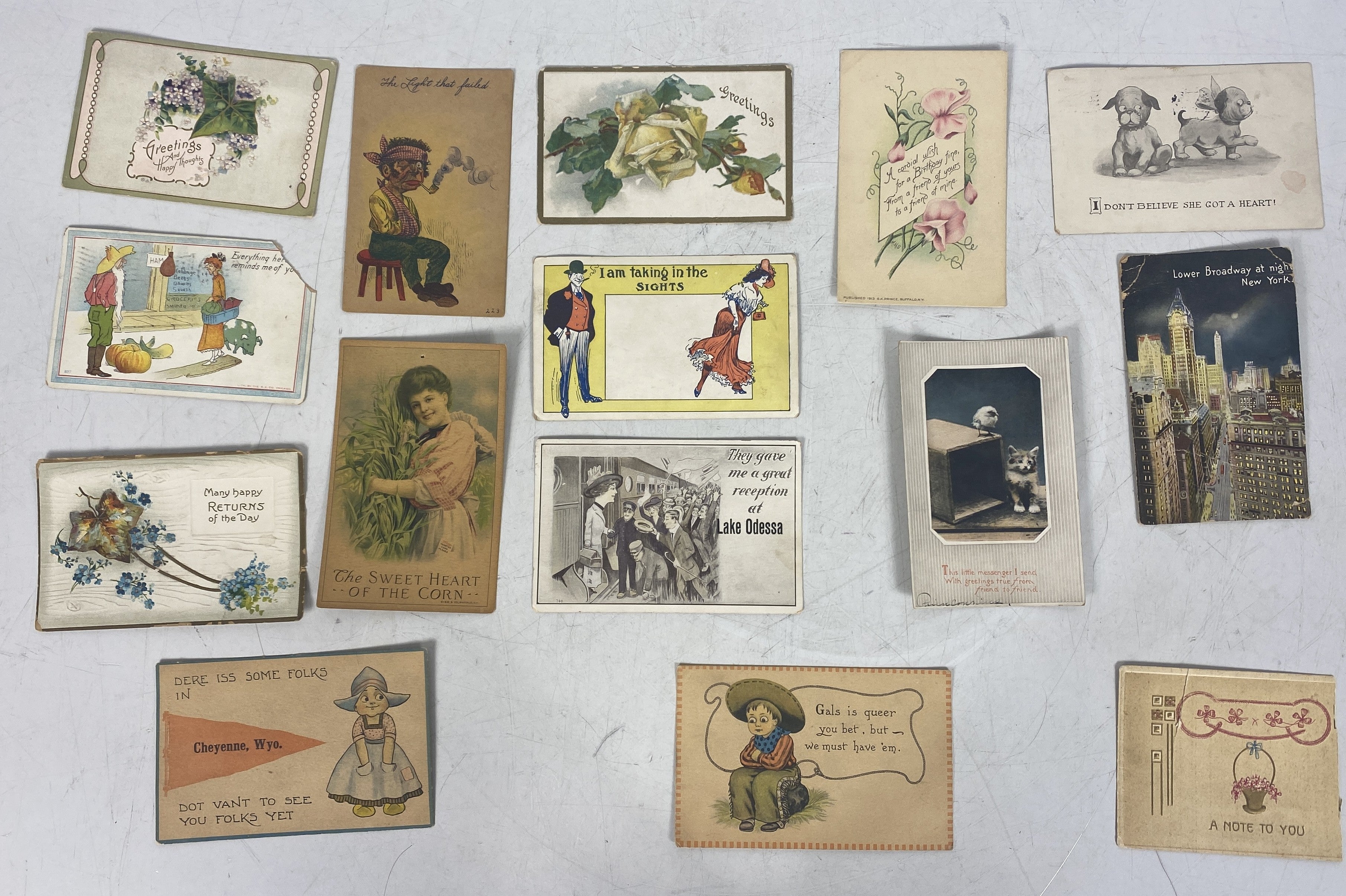 Lot of 15 Vintage Postcards 1910s