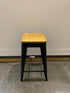 Wooden Stool Witch Black Metal Frame