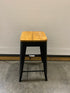 Wooden Stool Witch Black Metal Frame