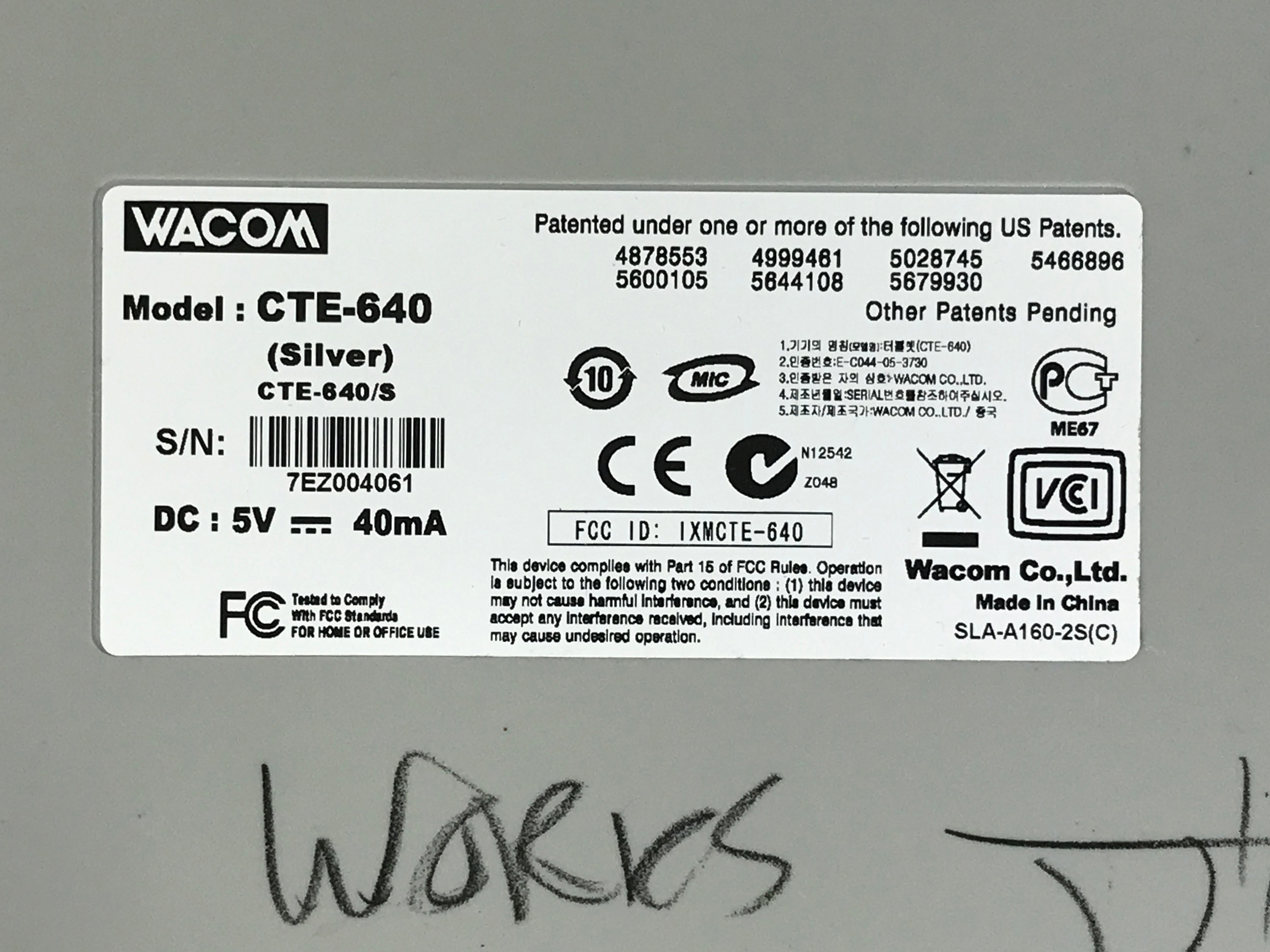 Wacom Silver Graphire4 CTE-640S Drawing Tablet