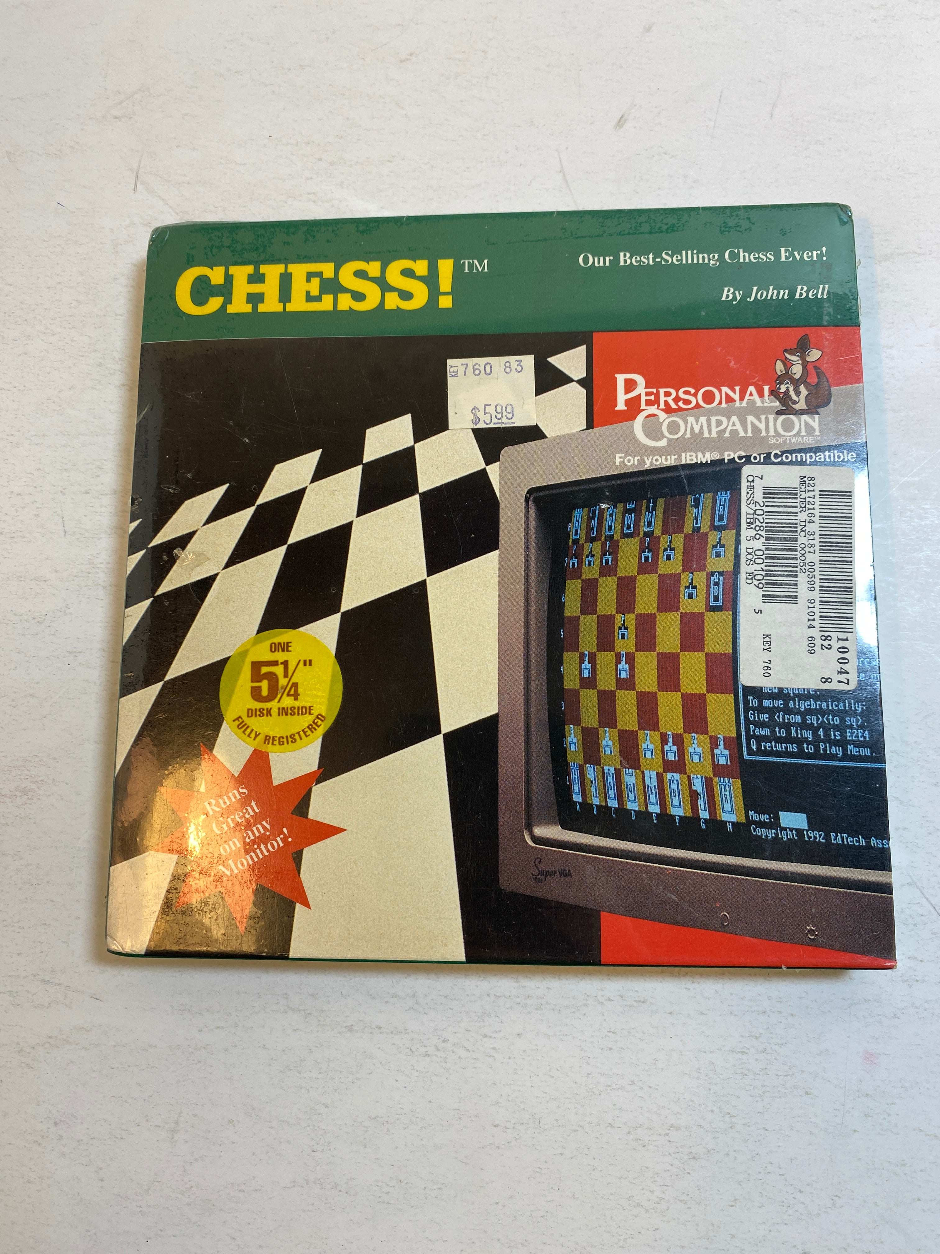 Chess Vintage PC Game 1992 5 1/4 Disc new and sealed