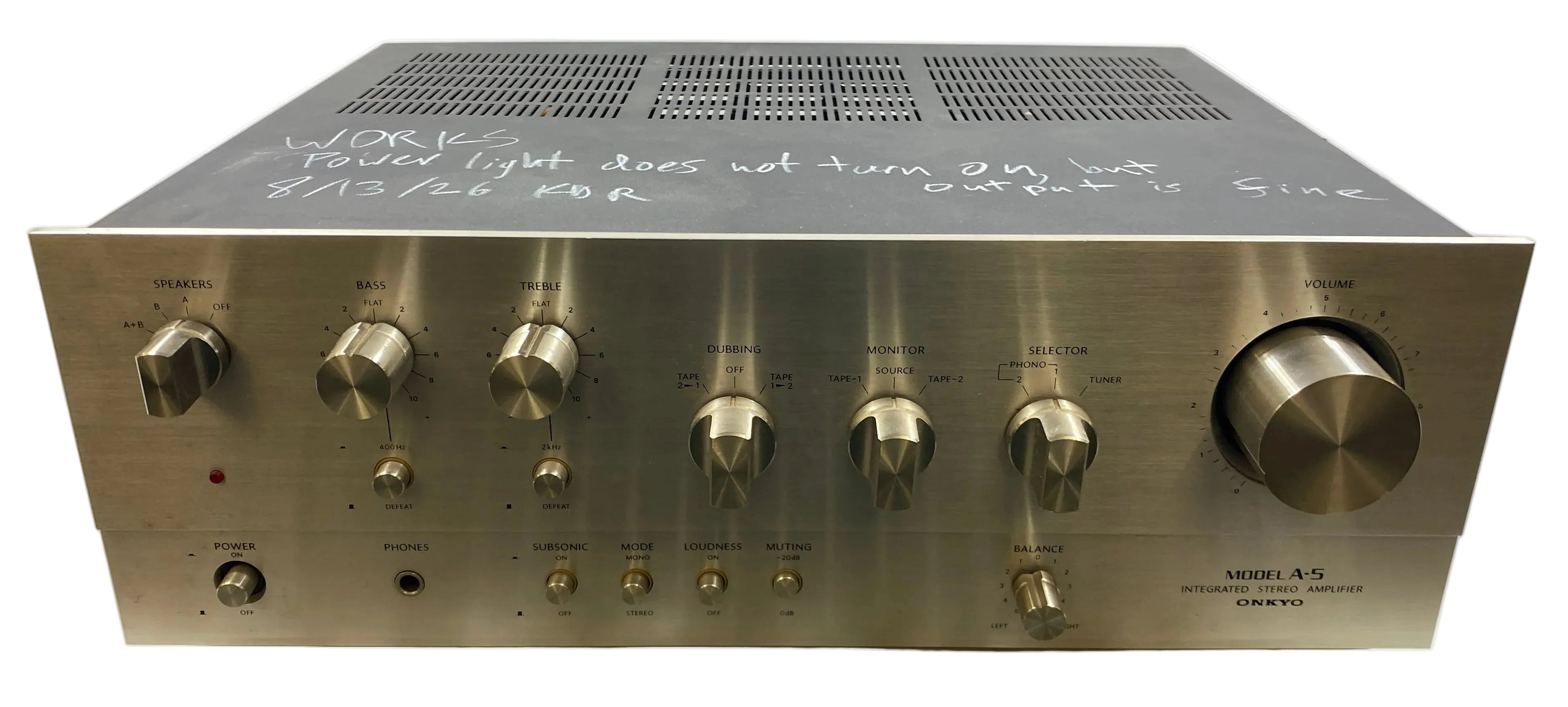 Onkyo Model A-5 Integrated Stereo Amplifier