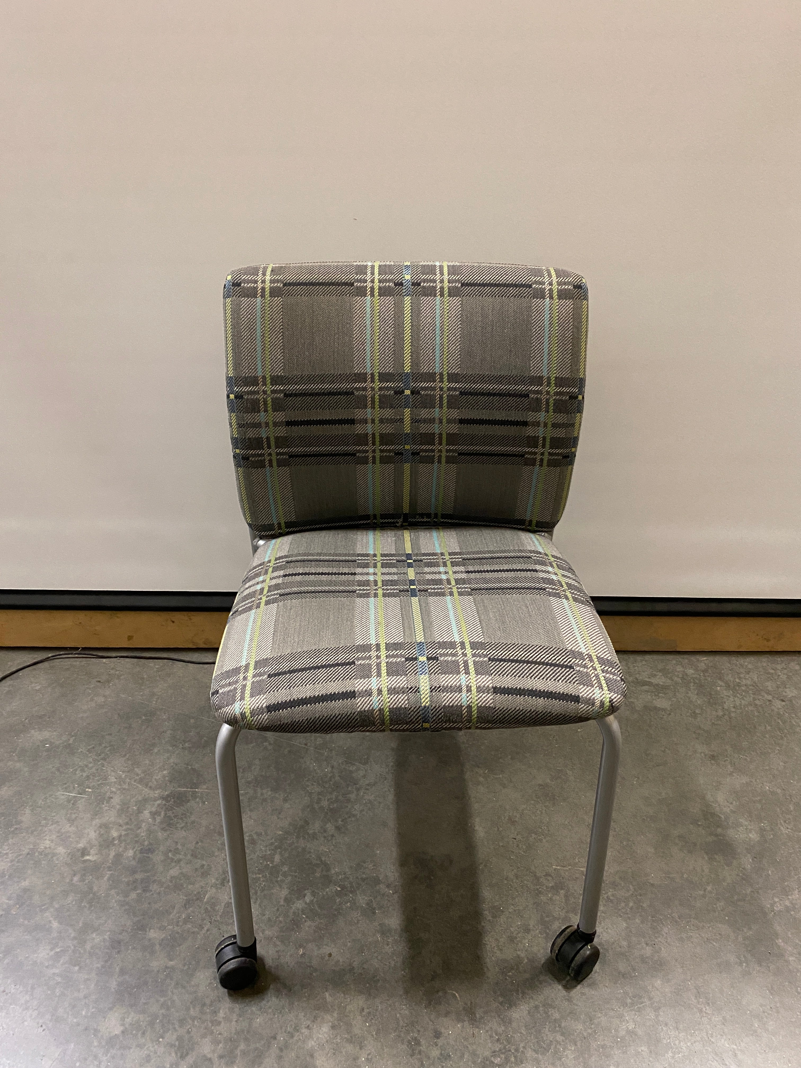 Steelcase Plaid Style Chair On Wheels