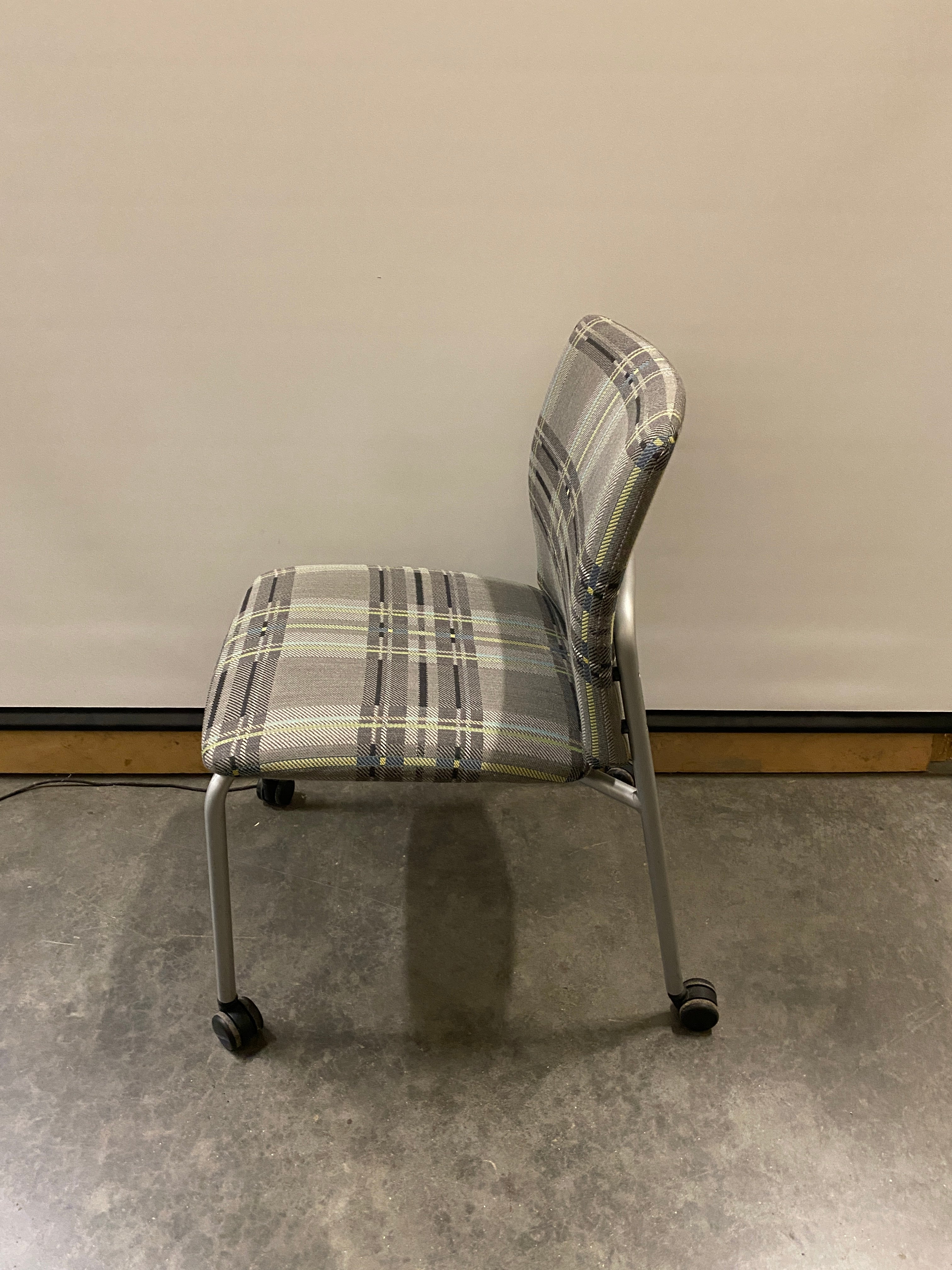 Steelcase Plaid Style Chair On Wheels
