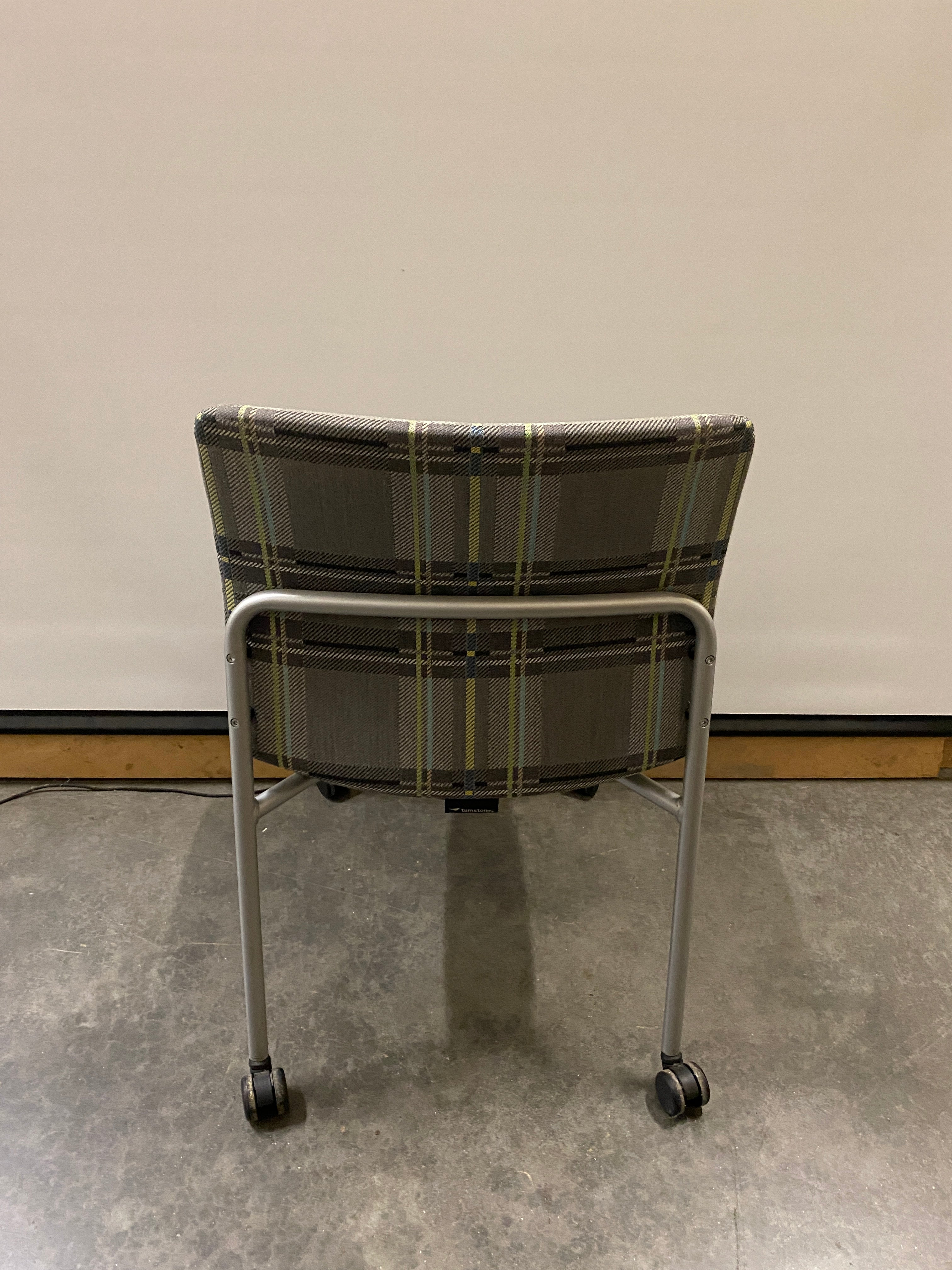 Steelcase Plaid Style Chair On Wheels