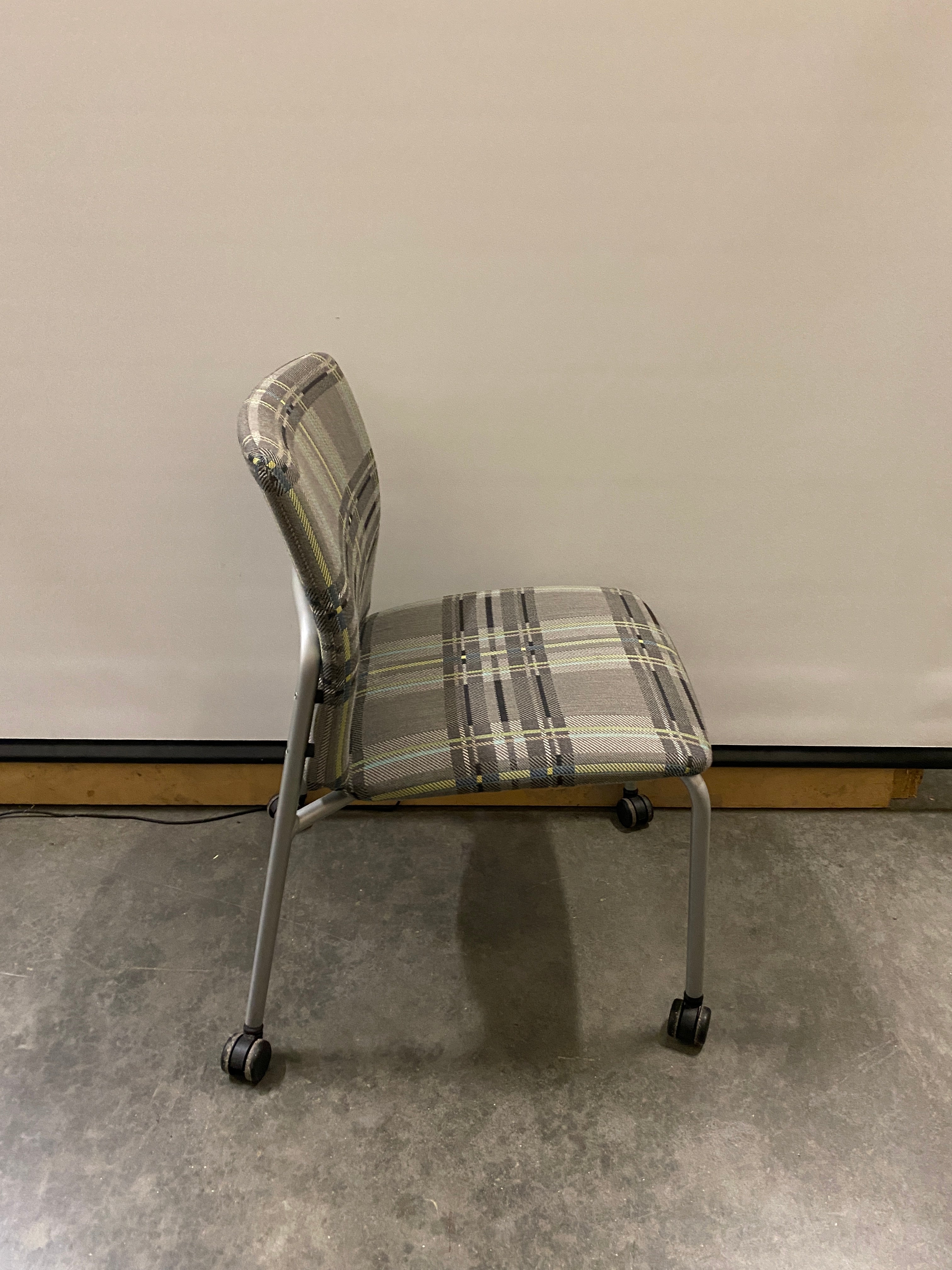 Steelcase Plaid Style Chair On Wheels