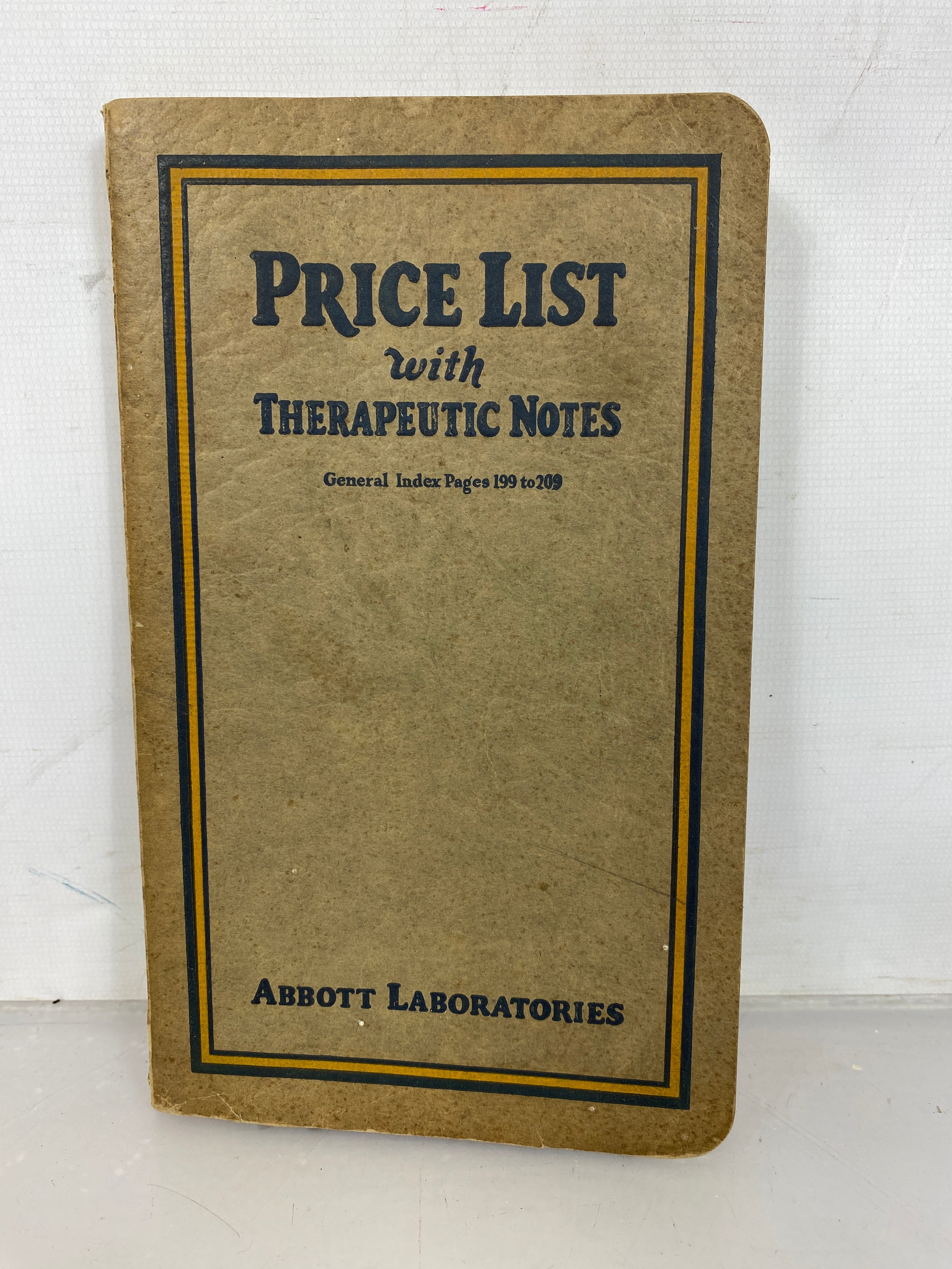 Medical Drug Book: Abbott Laboratories Price List with Therapeutic Notes 1925 SC Antique