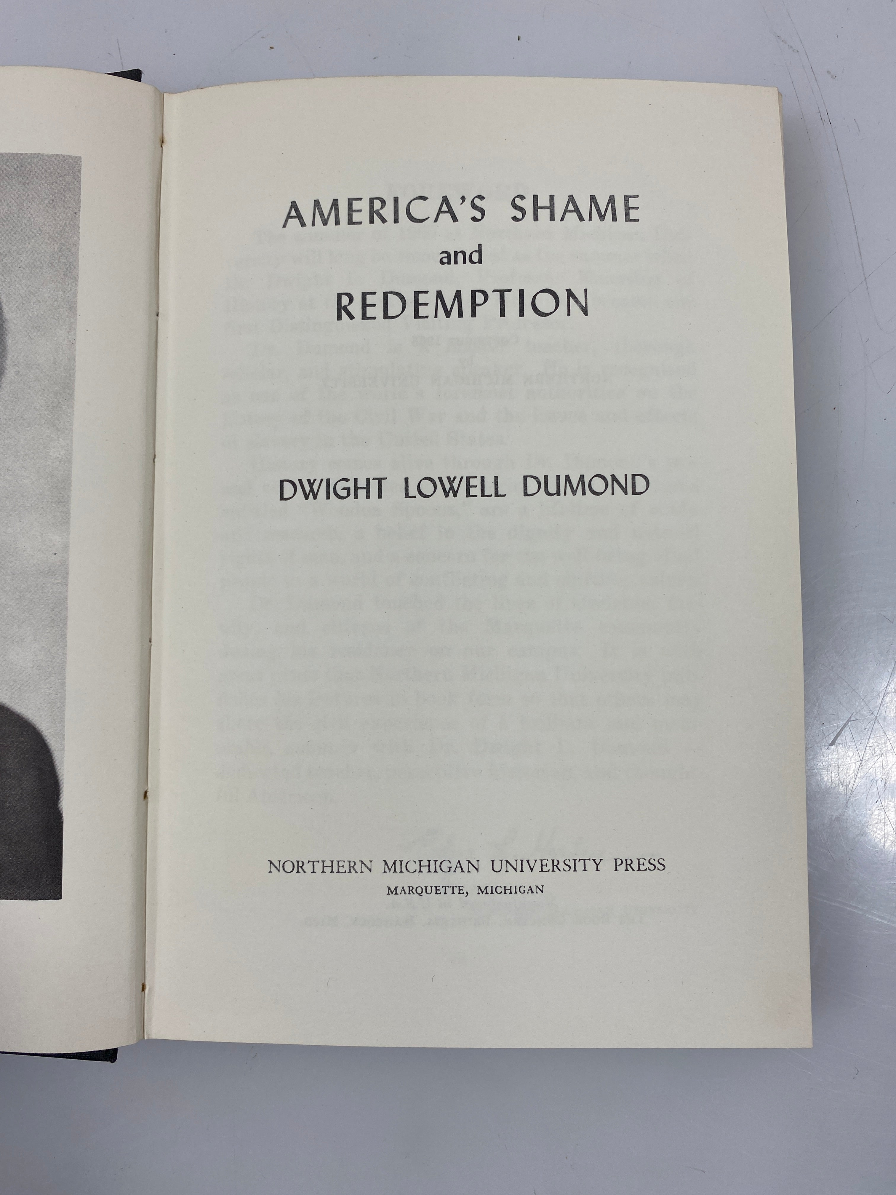 America's Shame and Redemption by Dumond 1965 HCDJ *Signed*