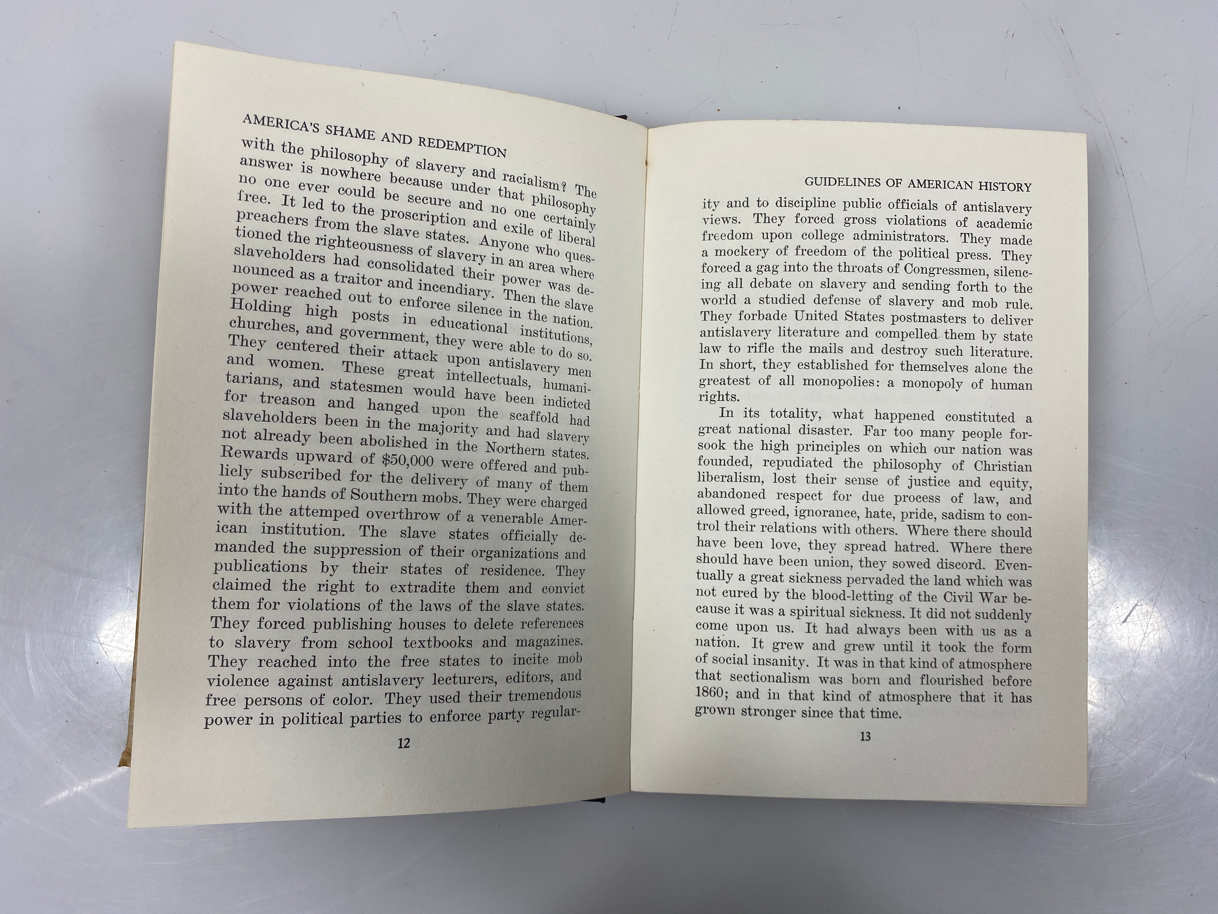 America's Shame and Redemption by Dumond 1965 HCDJ *Signed*