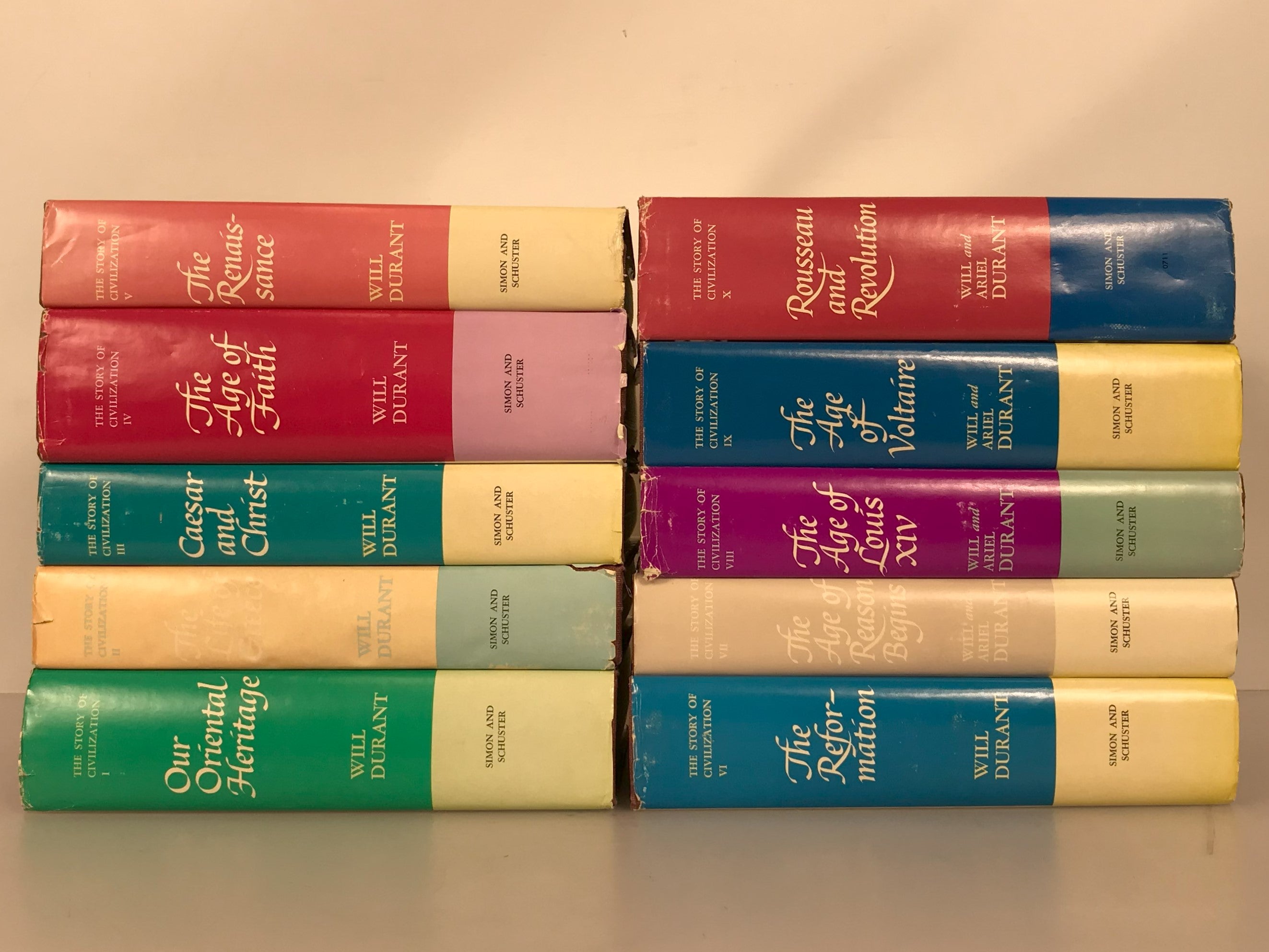 The Story of Civilization Vol 1-10 by Will and Ariel Durant 1950s
