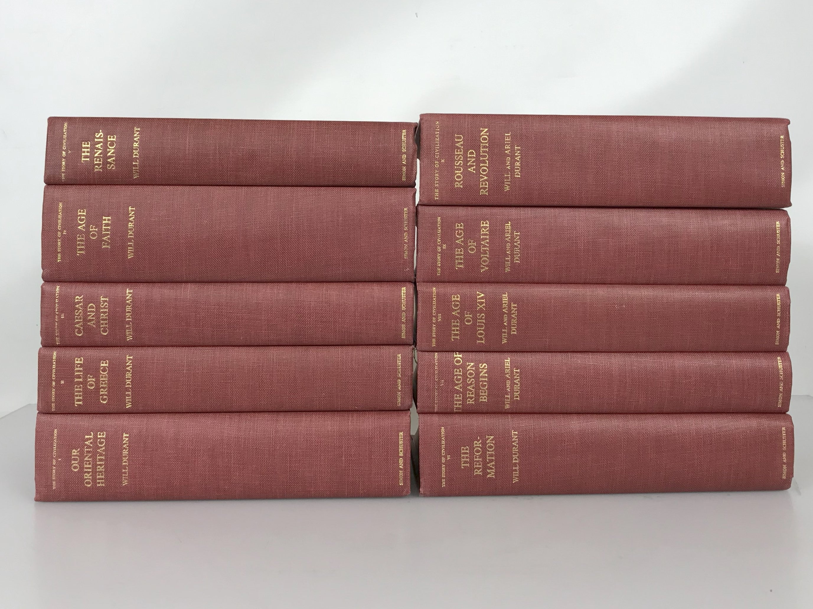 The Story of Civilization Vol 1-10 by Will and Ariel Durant 1950s
