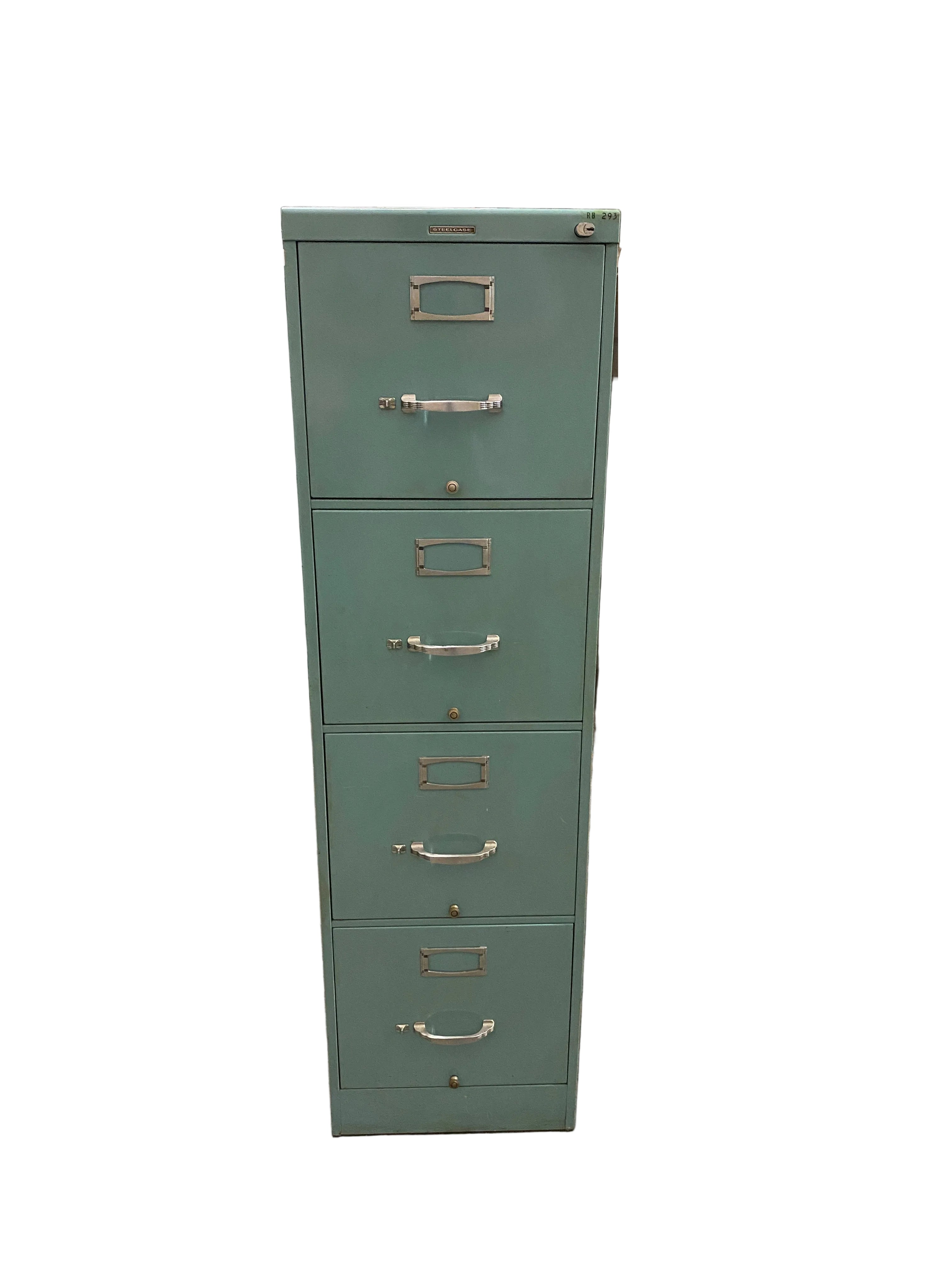 Steelcase Aquamarine 4 Drawer File Cabinet