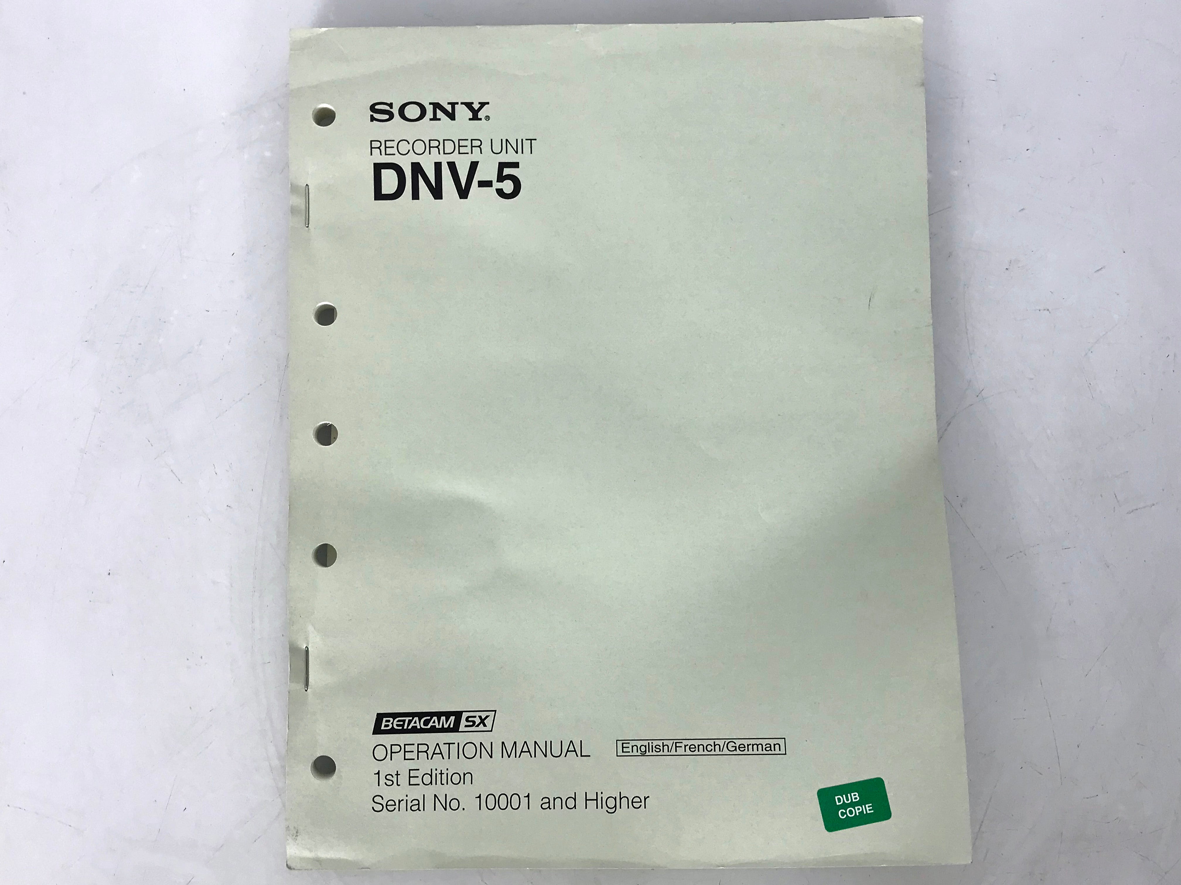 Sony DNV-5 Betacam SX Recorder Unit w/ Hitachi IM-Z3D Inner Module