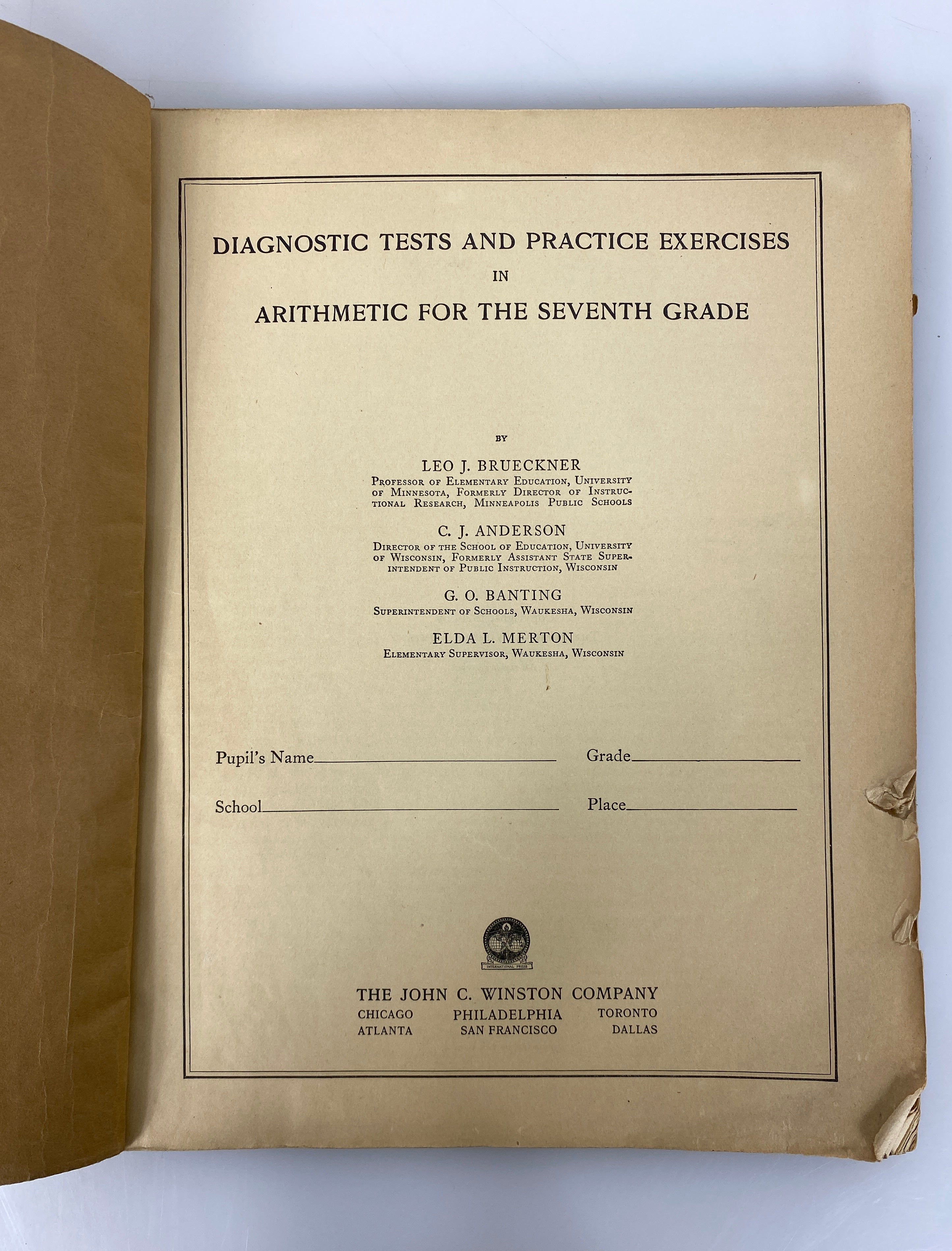 4 Vintage School Workbooks Science/Arithmetic/Citizenship/Spelling 1929-1934 SC