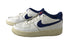 Nike Air Force 1 Low Top White Sneakers with Blue Details Kids Size 6.5