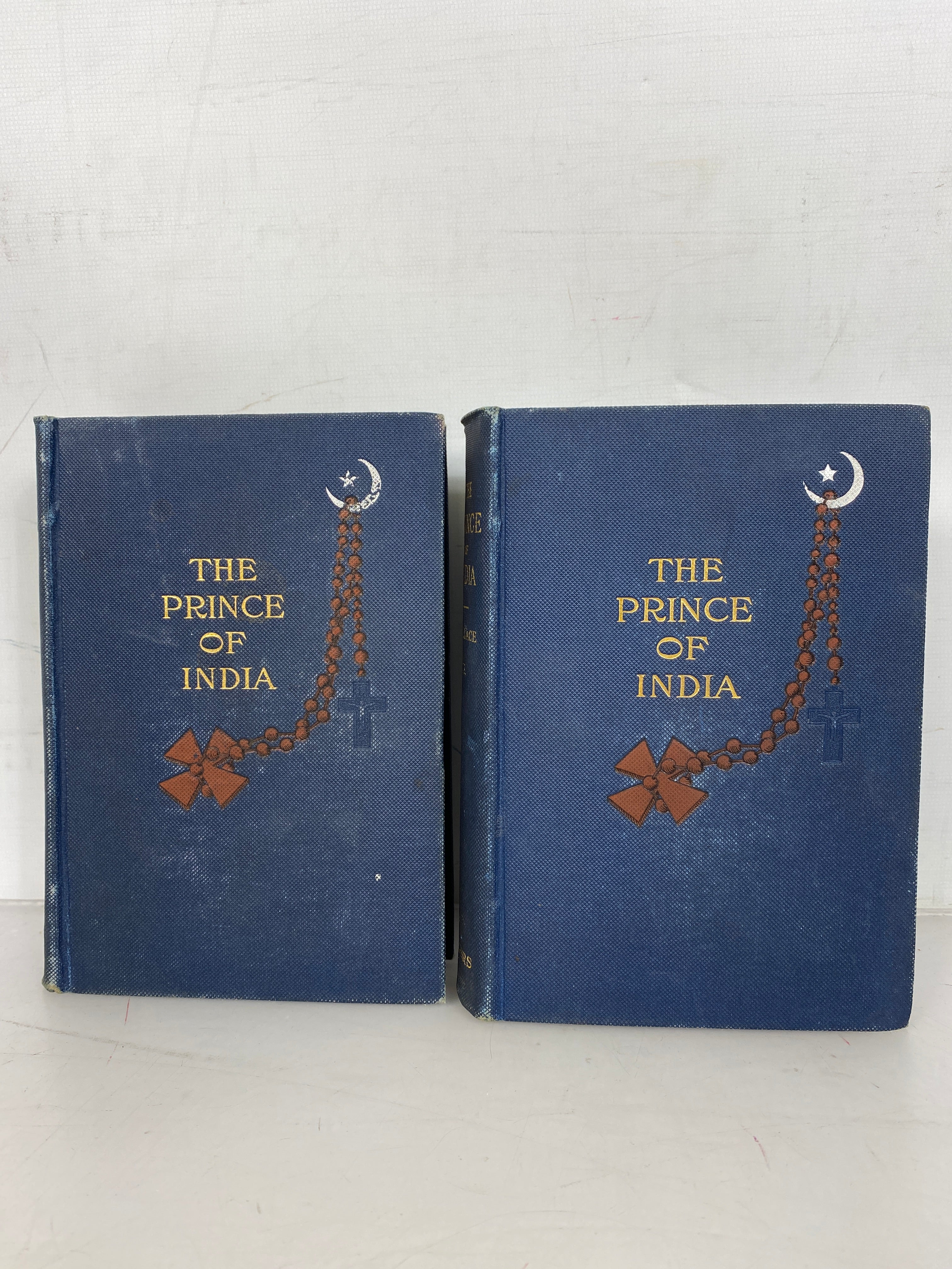 2 Volume Set of The Prince of India by Lew. Wallace 1893 HC Antique