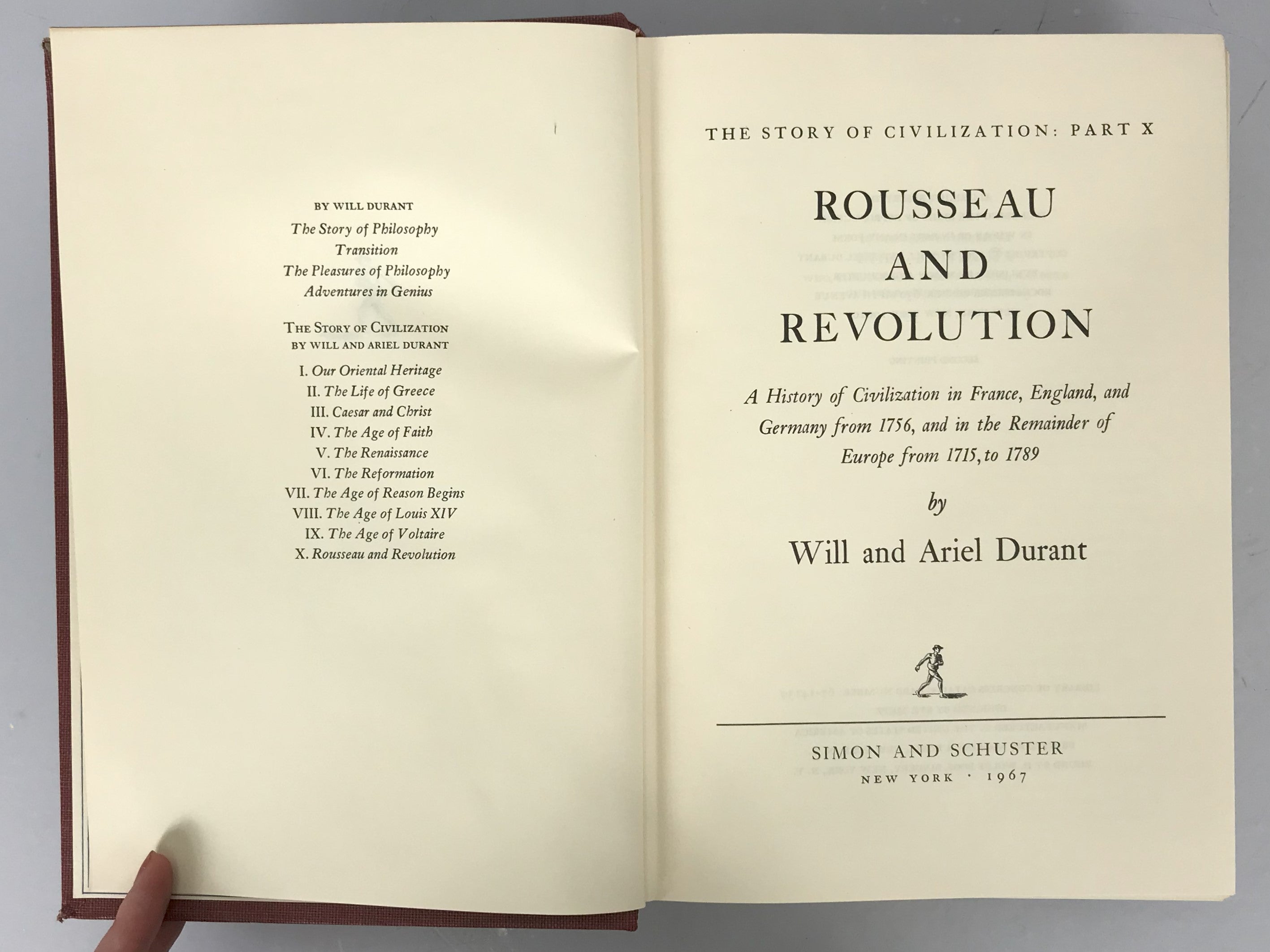 The Story of Civilization Vol 1-10 by Will and Ariel Durant 1950s